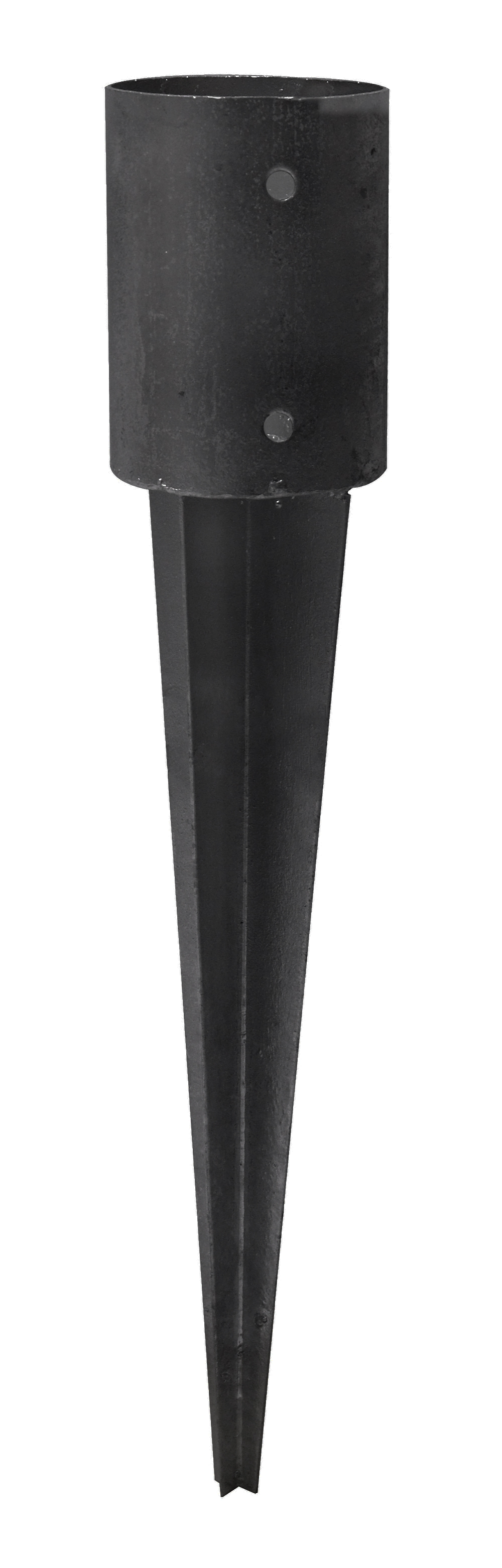 Ronde Paalhouder Zwart met punt Ø10.1 x 75 cm - Per Stuk