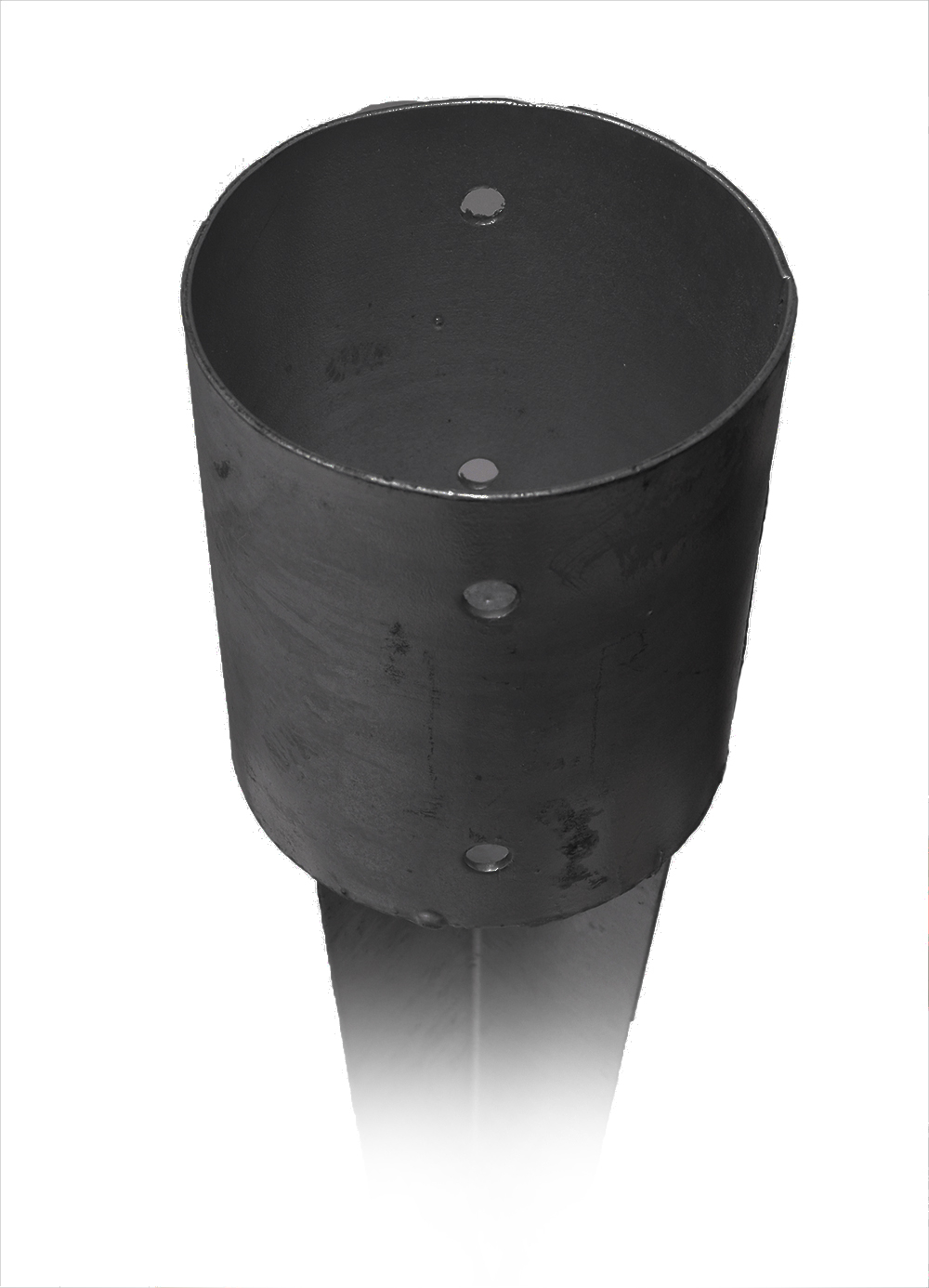 Ronde Paalhouder Zwart met punt Ø12.1 x 75 cm - Per Stuk, foto 2 van 2