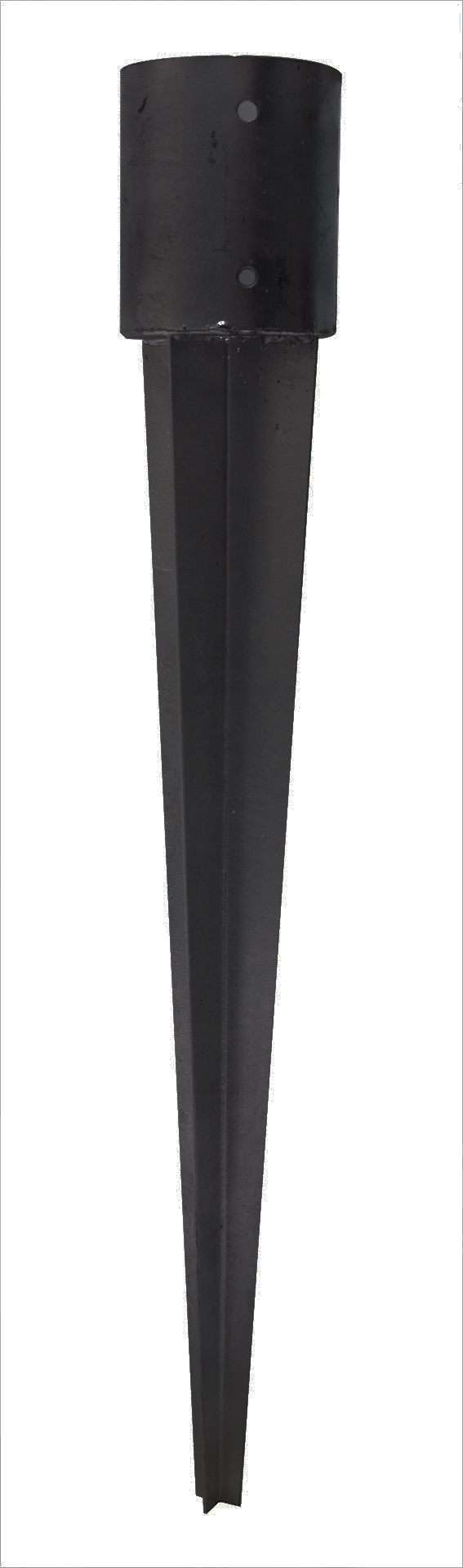 Ronde Paalhouder Zwart met punt Ø12.1 x 75 cm - Per Stuk