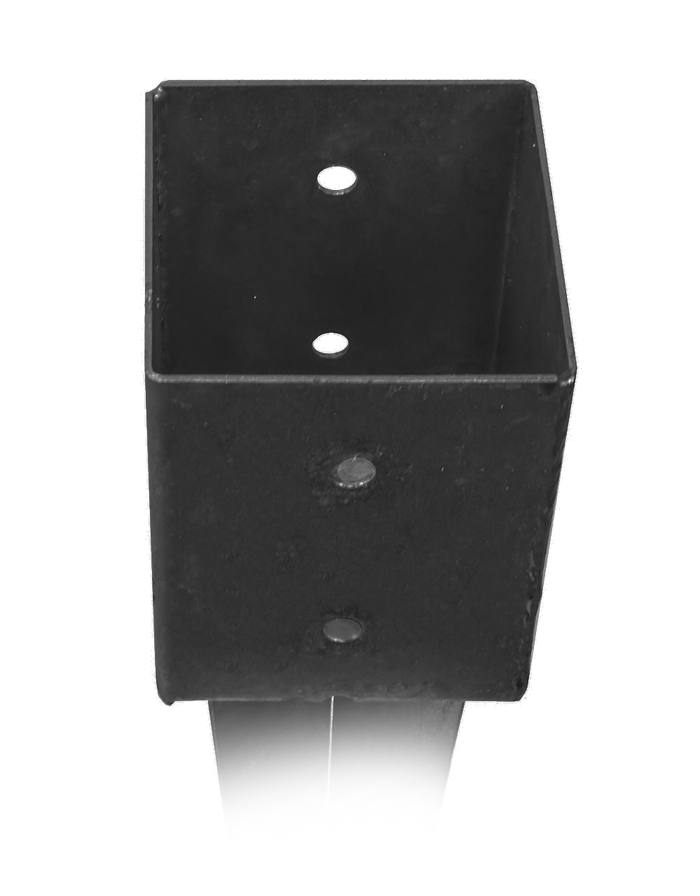 Paalhouder met punt Zwart Gecoat 10,1 x 10,1 x 75 cm - Per Stuk, foto 2 van 2