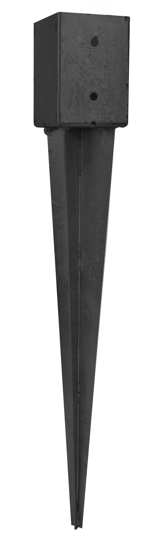 Paalhouder met punt Zwart Gecoat 10,1 x 10,1 x 75 cm - Per Stuk