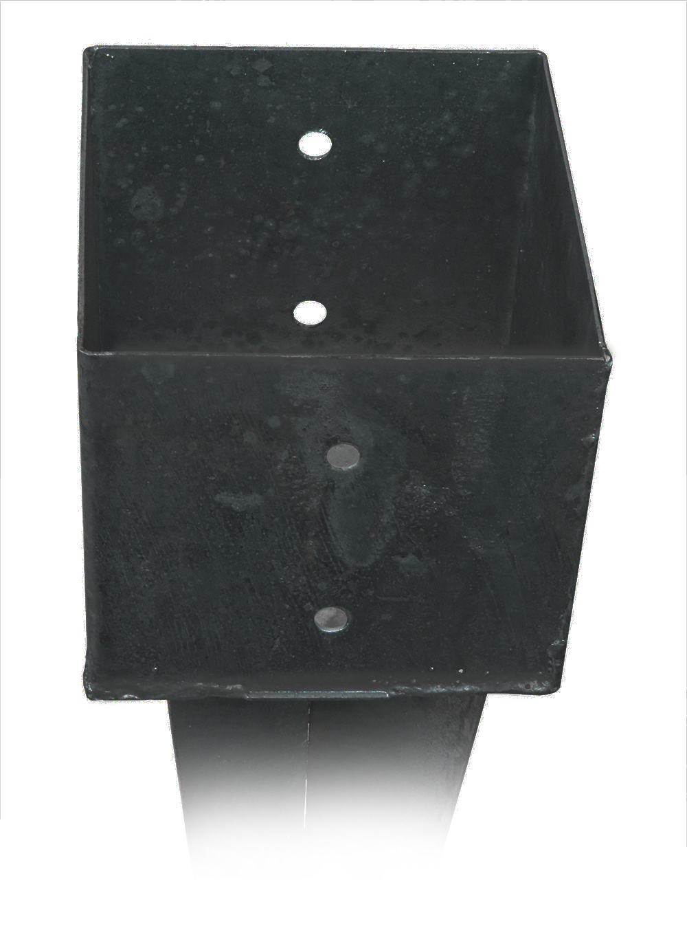 Paalhouder met punt Zwart Gecoat 14.1 x 14.1 x 75 cm - Per Stuk, foto 2 van 2