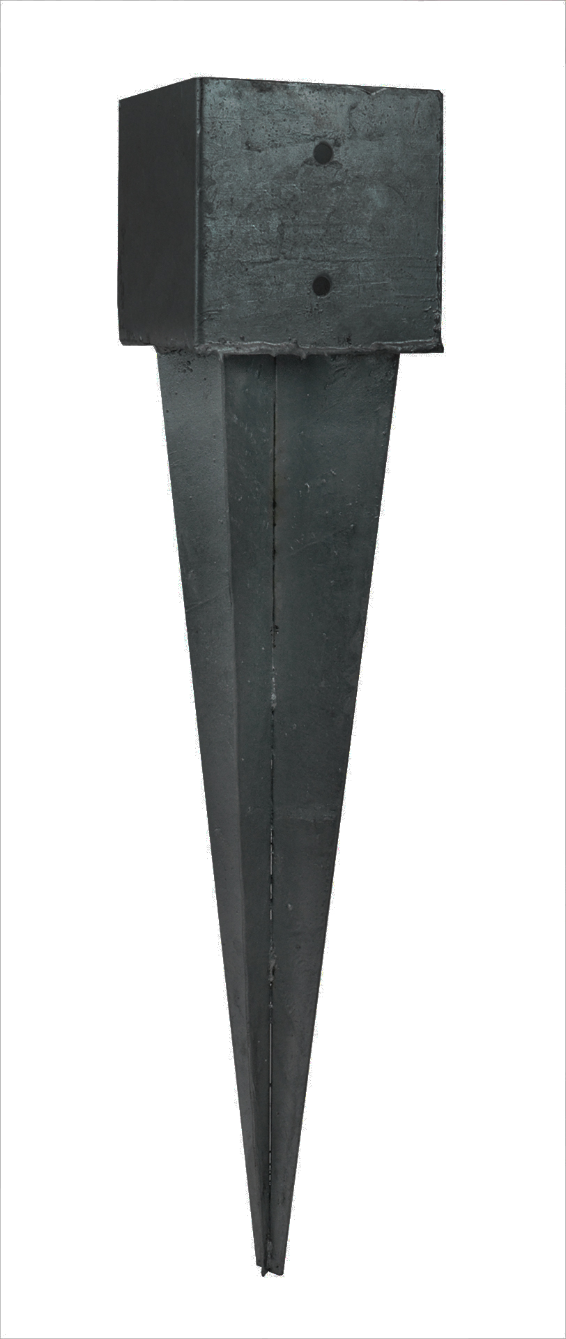 Paalhouder met punt Zwart Gecoat 14.1 x 14.1 x 75 cm - Per Stuk