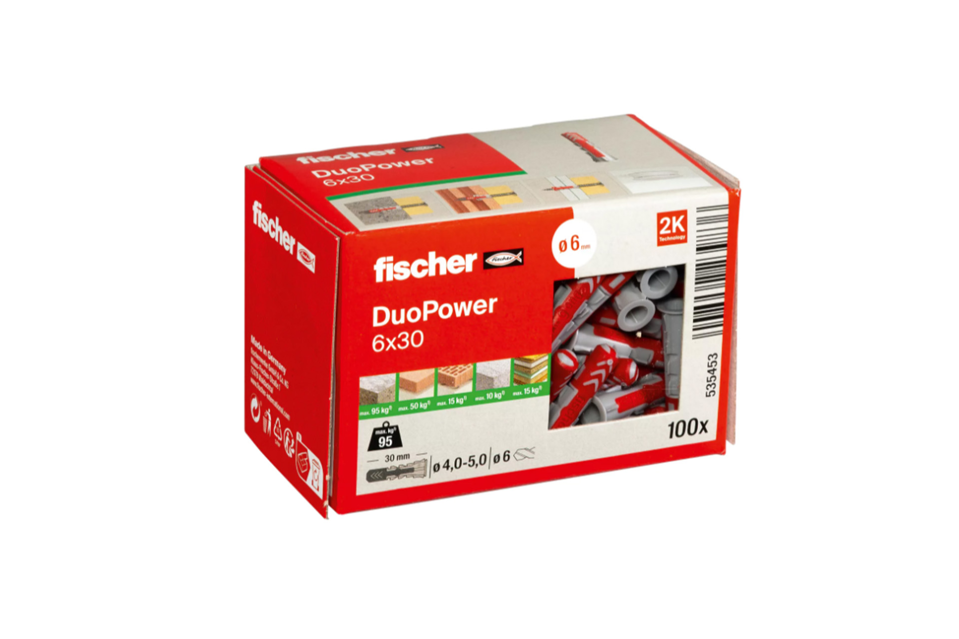 Fischer Duopower pluggen 6 x 30 mm - Doos 100 stuks, foto 2 van 2