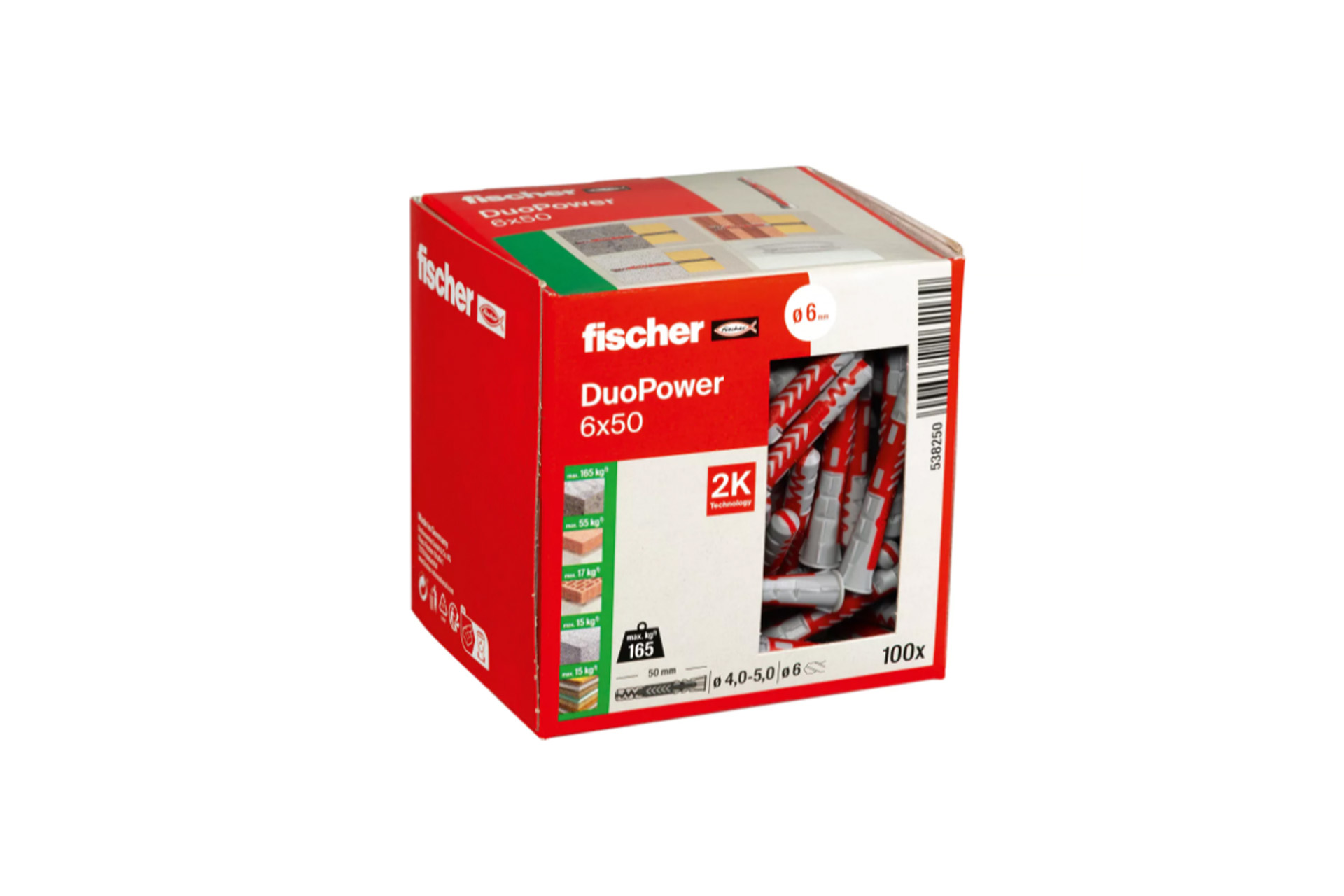 Fischer Duopower pluggen 6 x 50 mm - Doos 100 stuks, foto 2 van 2