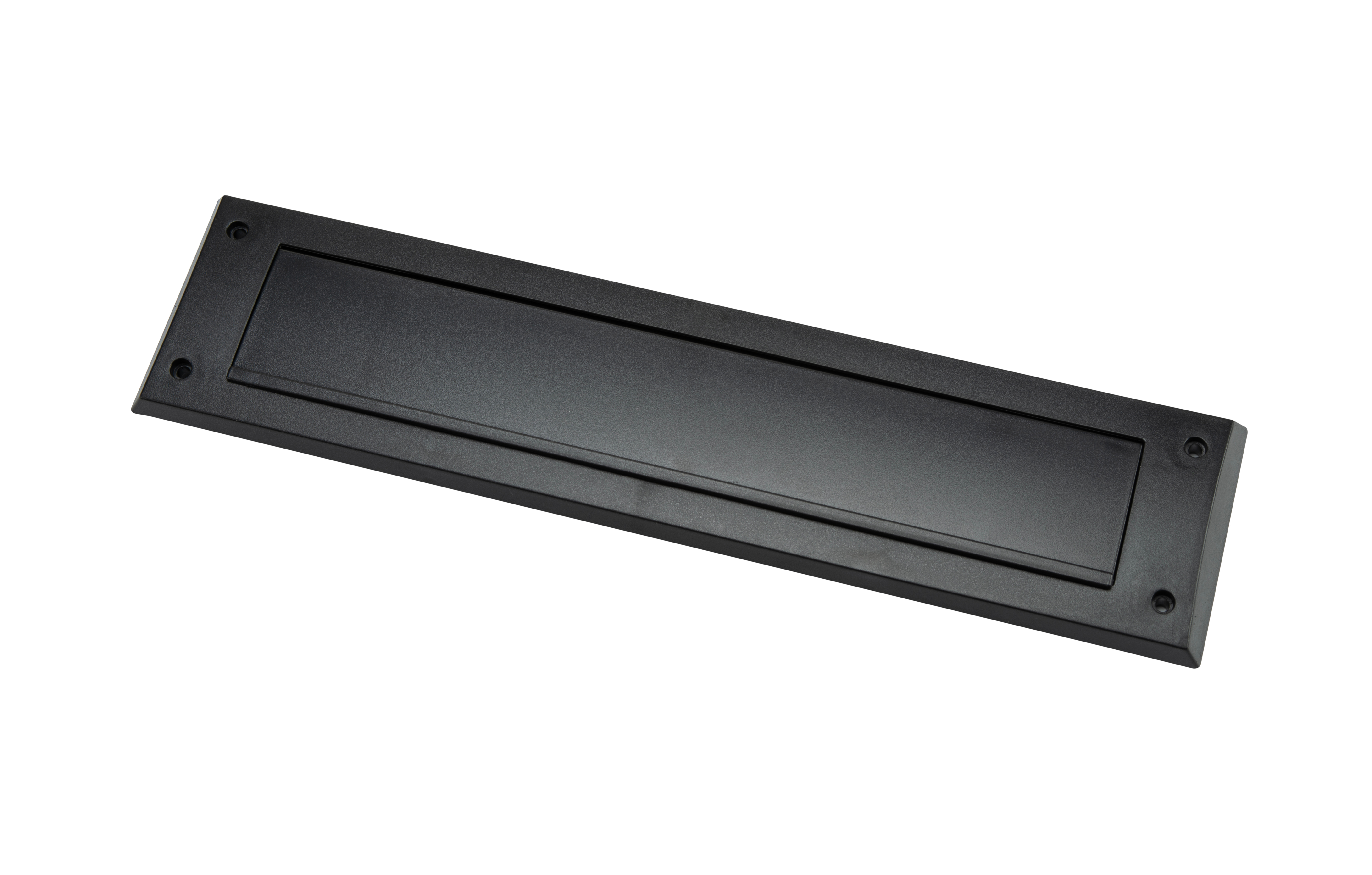 Brievenbusklep met borstel zwart 8 x 34,2 x 1,5cm - Per stuk
