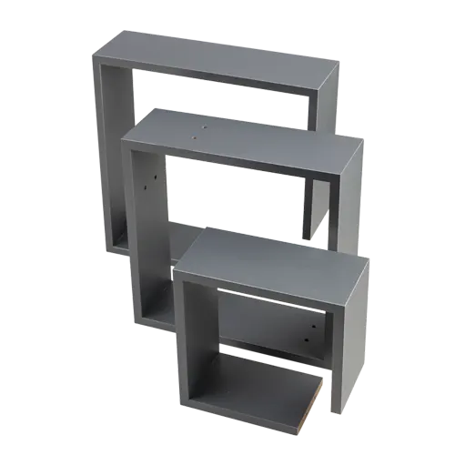 Wandplank set van 3 - Kubus Antraciet - Per Set, foto 3 van 3