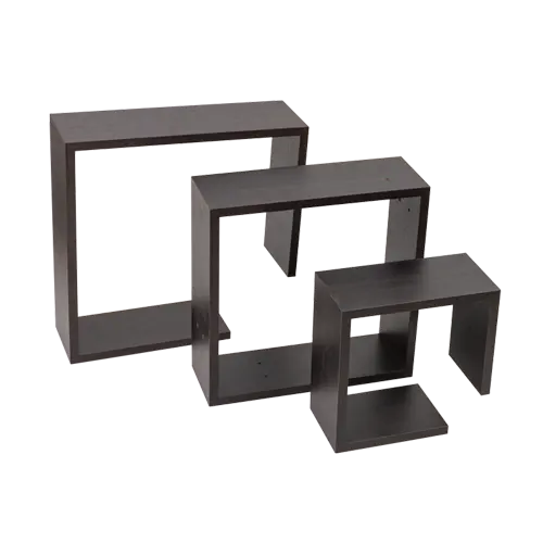 Wandplank set van 3 - Kubus Zwart - Per Set, foto 3 van 3