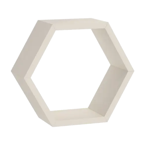 Zelf wandplank set maken - Hexagon Wit - Per Stuk