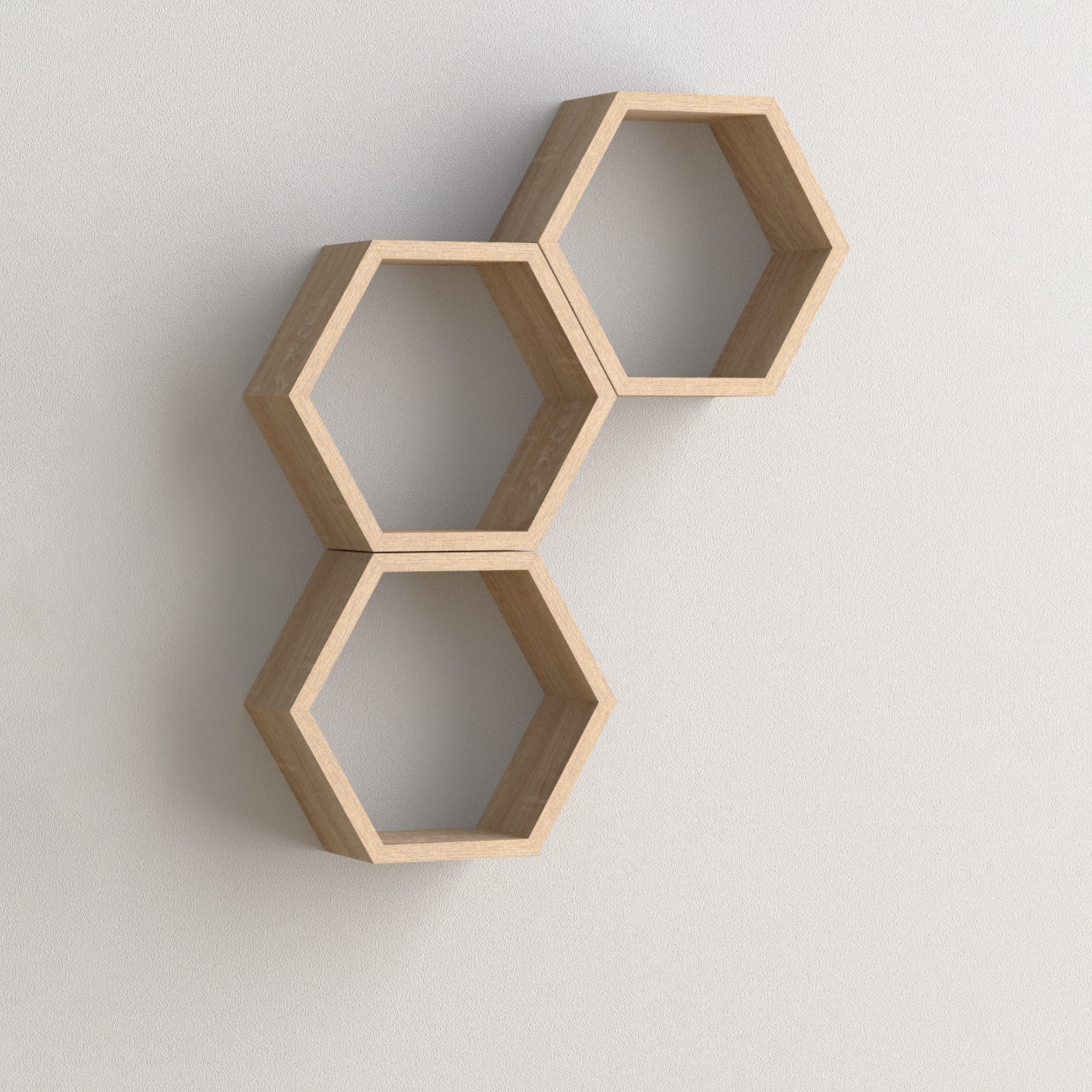 Zelf wandplank set maken - Hexagon Hout - Per Stuk, foto 2 van 2