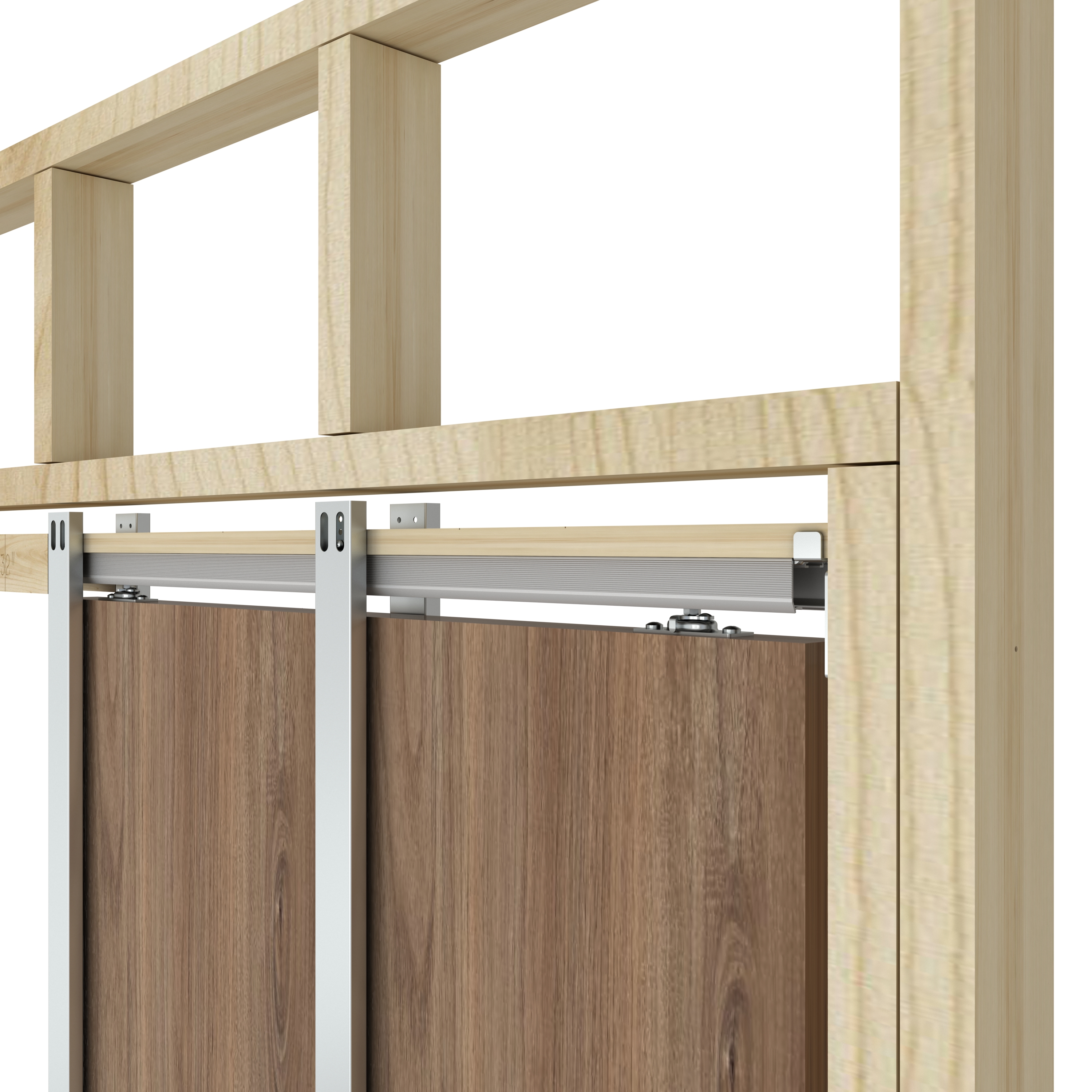 Inbouw schuifdeursysteem met soft close - Stijlvolle en onzichtbare hardware set, foto 5 van 6