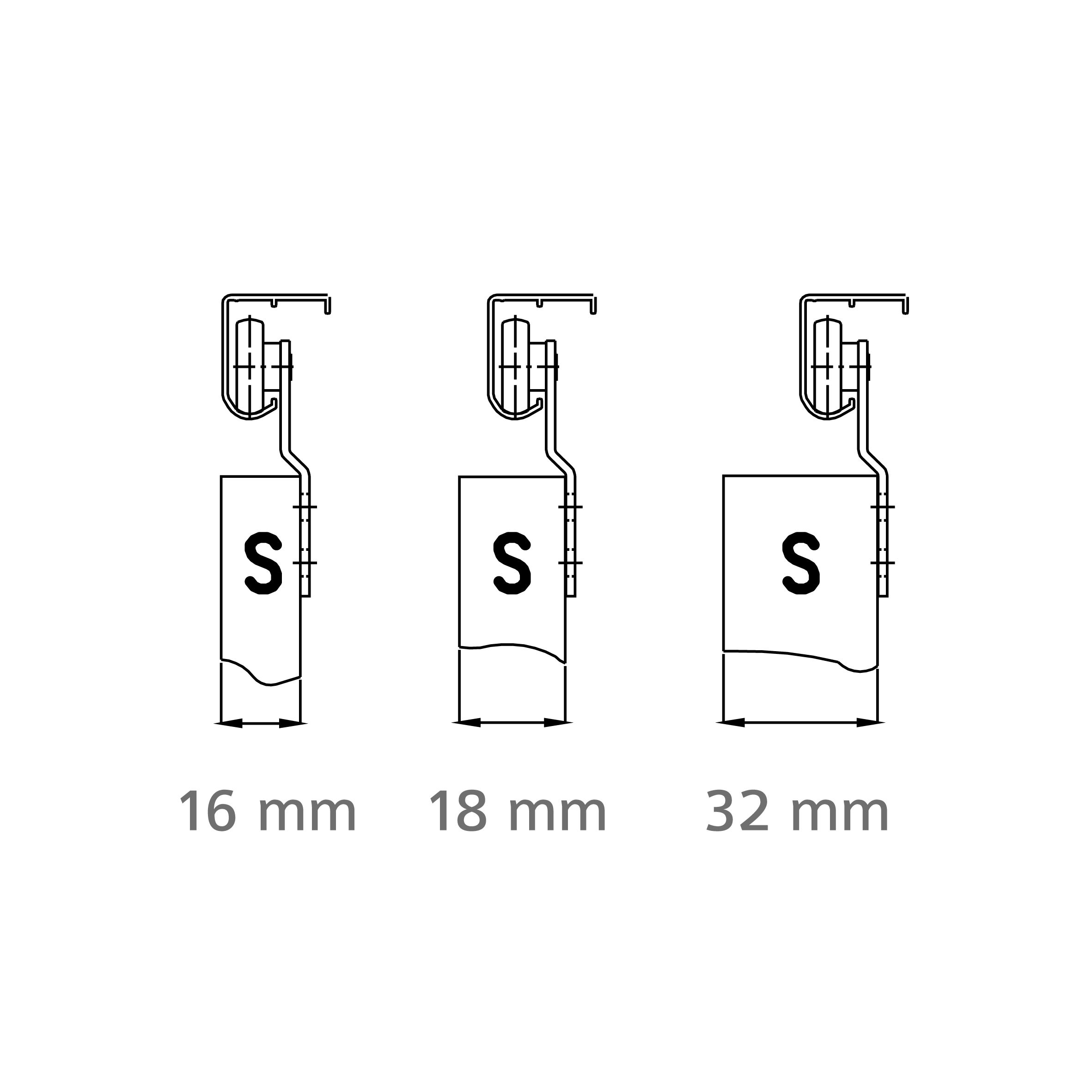Wielenset Schuifdeur Hangend Voor 1 Deur - Per set, foto 3 van 3