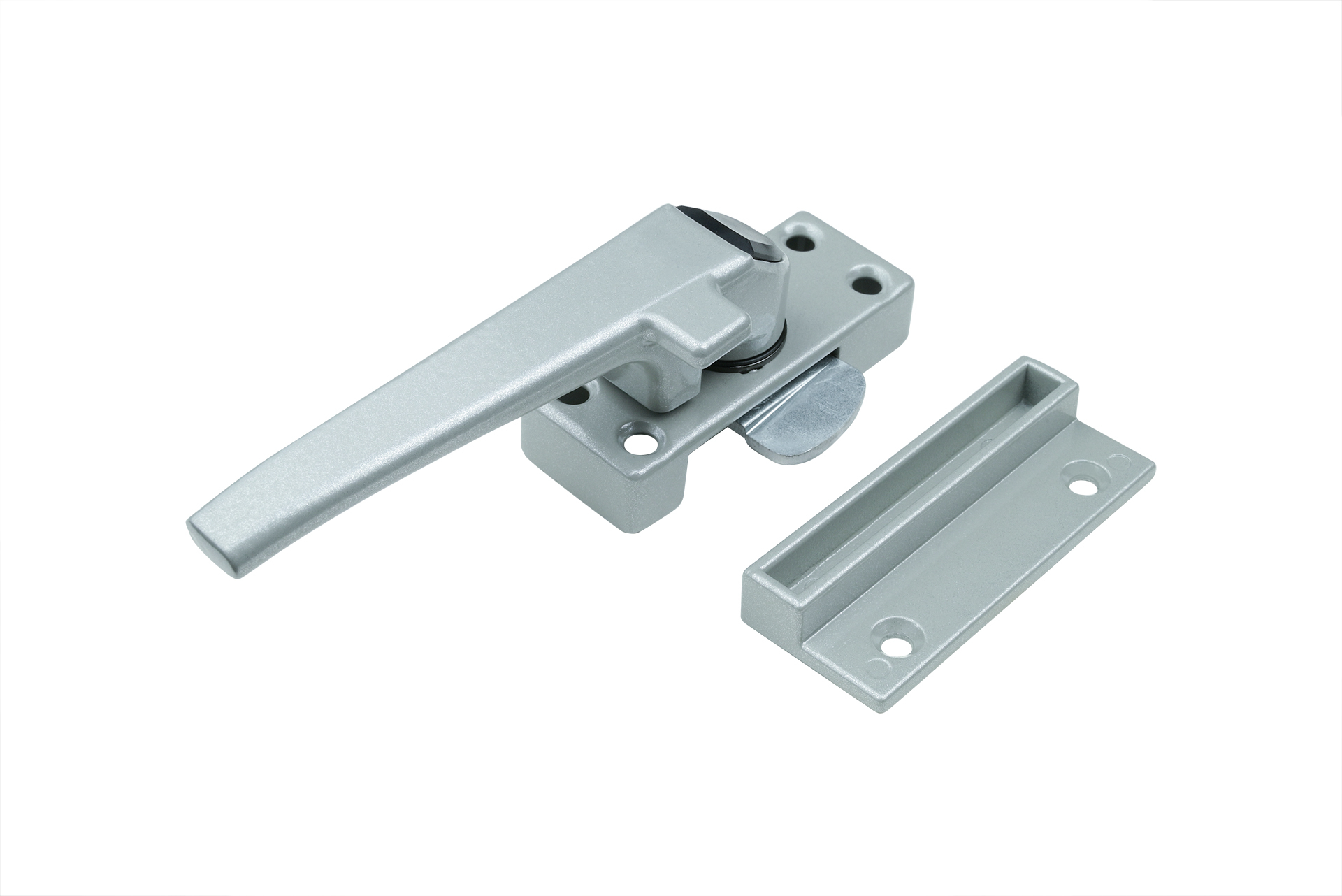 Raamsluiting met drukknop aluminium links - Per stuk, foto 2 van 2