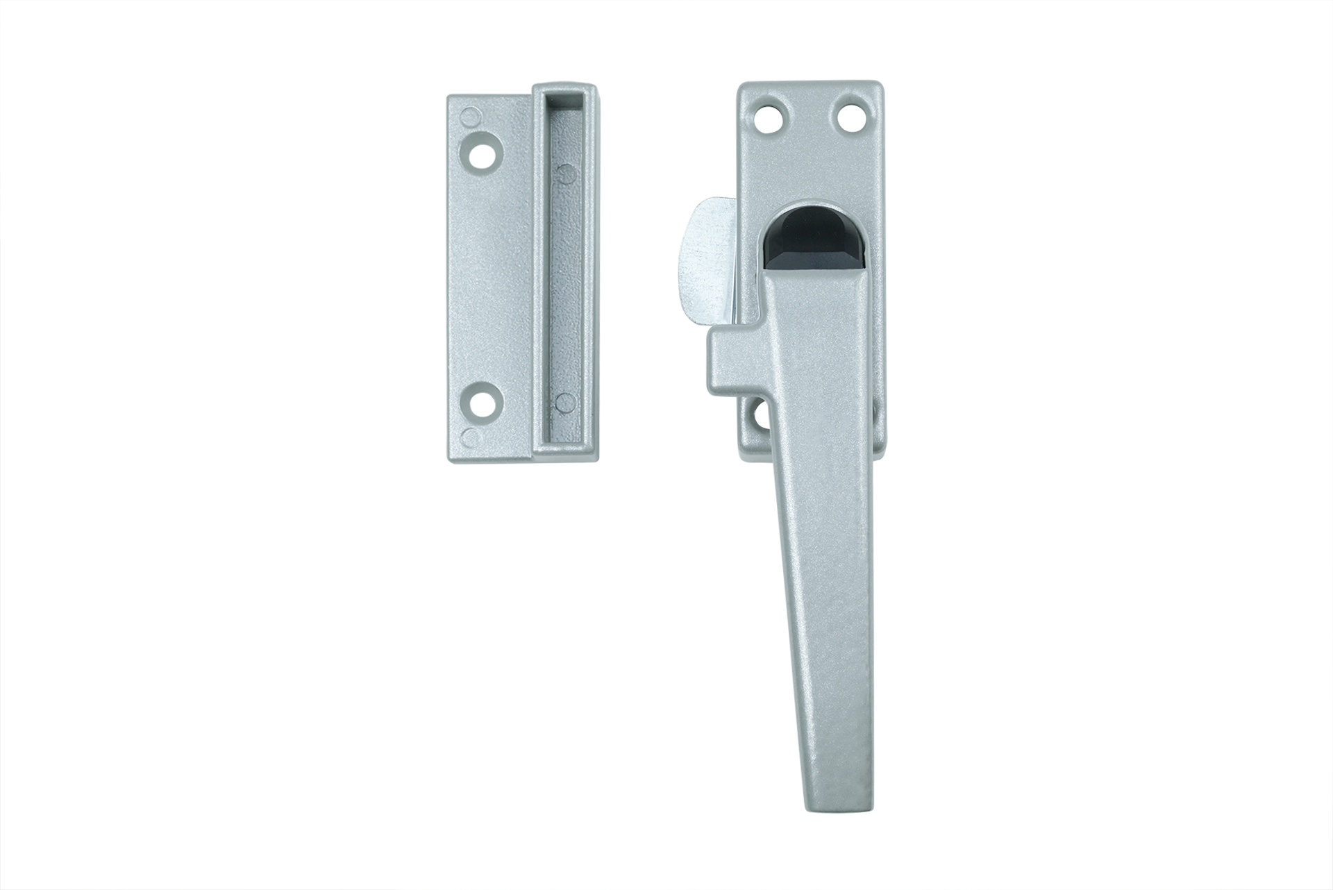 Raamsluiting met drukknop aluminium rechts - Per stuk