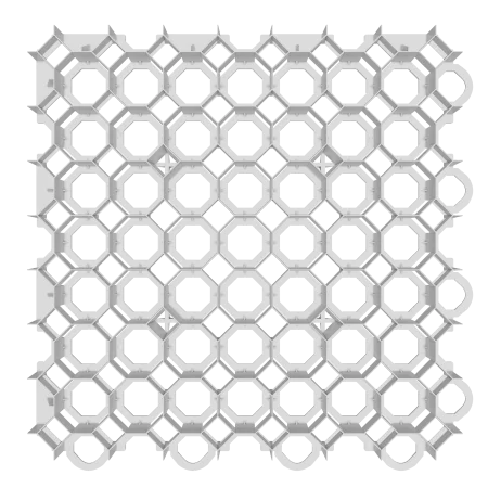 Grindmat Wit 49 x 49 x 4 cm - Per Stuk