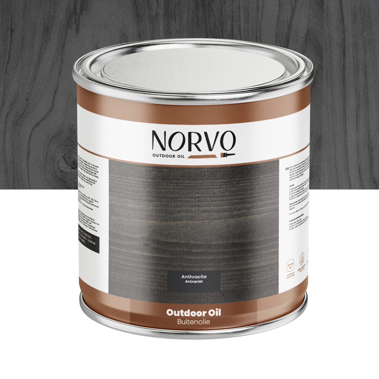 Norvo - Outdoor Oil Antraciet 3 liter - Per Stuk