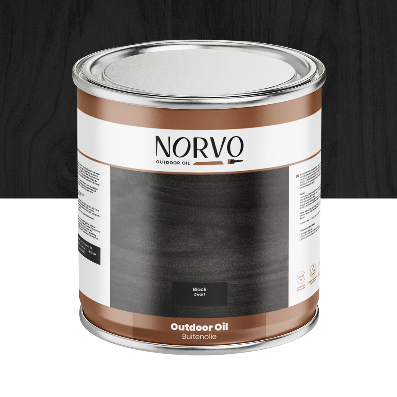 Norvo - Outdoor Oil Zwart 3 liter - Per Stuk