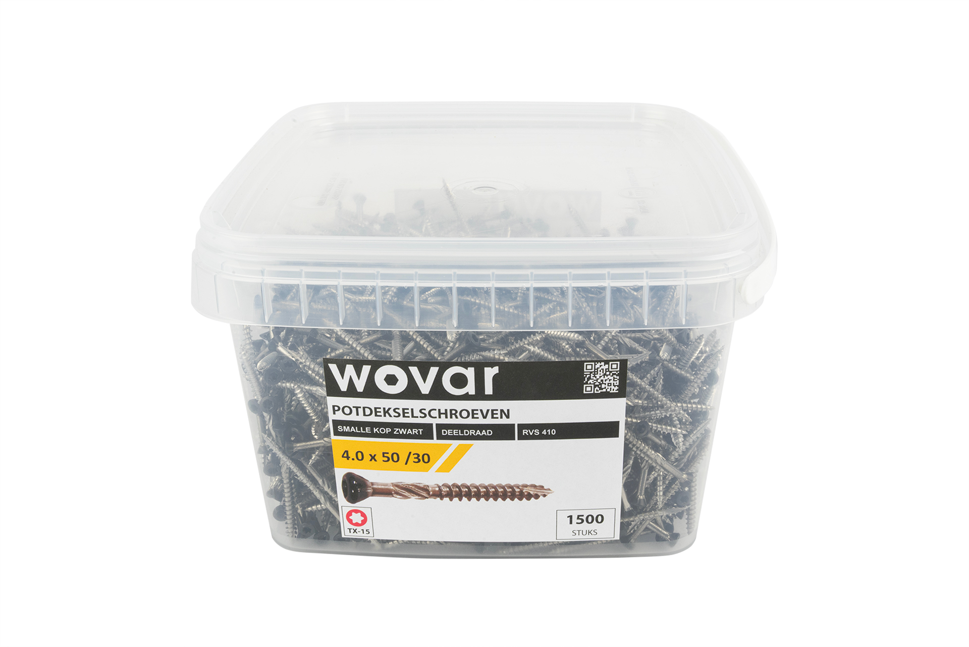 Voordeelemmer Potdekselschroeven Zwart RVS 410 4.0 x 50 mm Torx 15 Deeldraad - 1500 stuks, foto 3 van 5