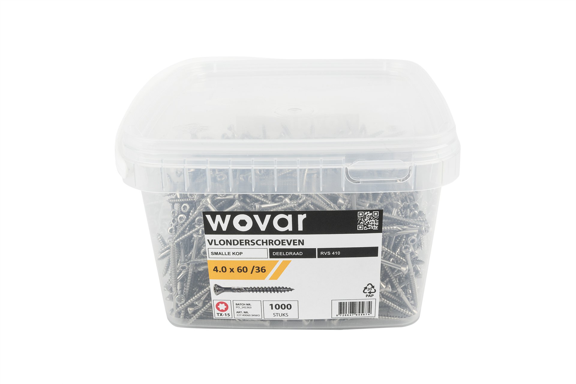 Voordeelemmer Tuinschroeven RVS 410 4.0 x 60 mm Torx 15 Deeldraad - 1000 stuks, foto 2 van 5