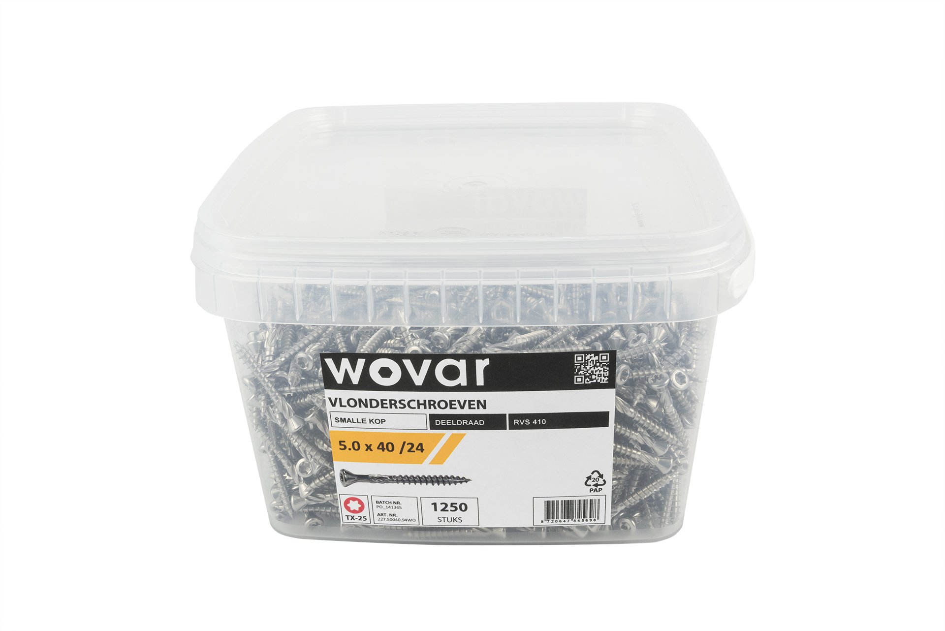 Voordeelemmer Vlonderschroeven RVS 410 5.0 x 40 mm Torx 25 Deeldraad - 1250 stuks, foto 2 van 5