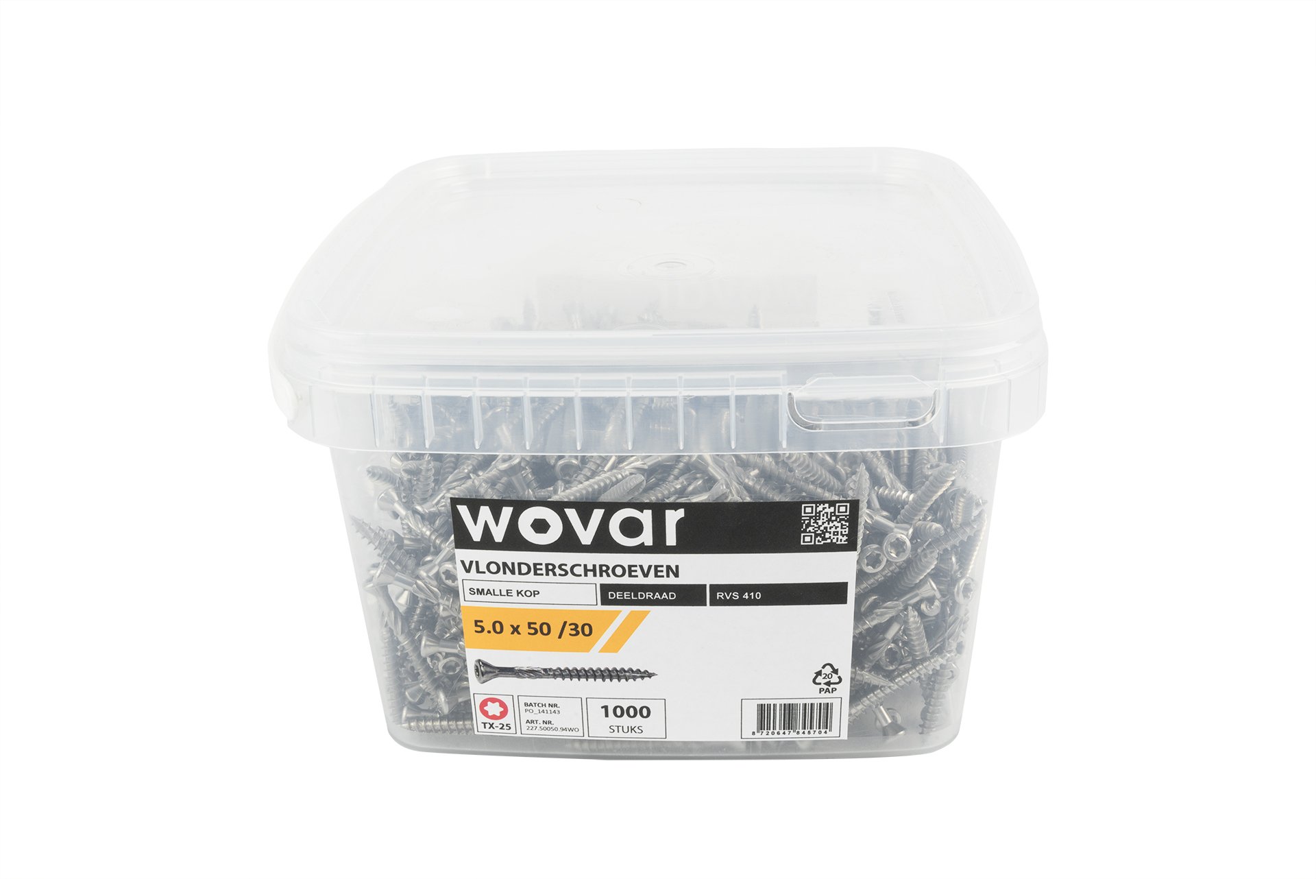 Voordeelemmer Vlonderschroeven RVS 410 5.0 x 50 mm Torx 25 Deeldraad - 1000 stuks, foto 3 van 5