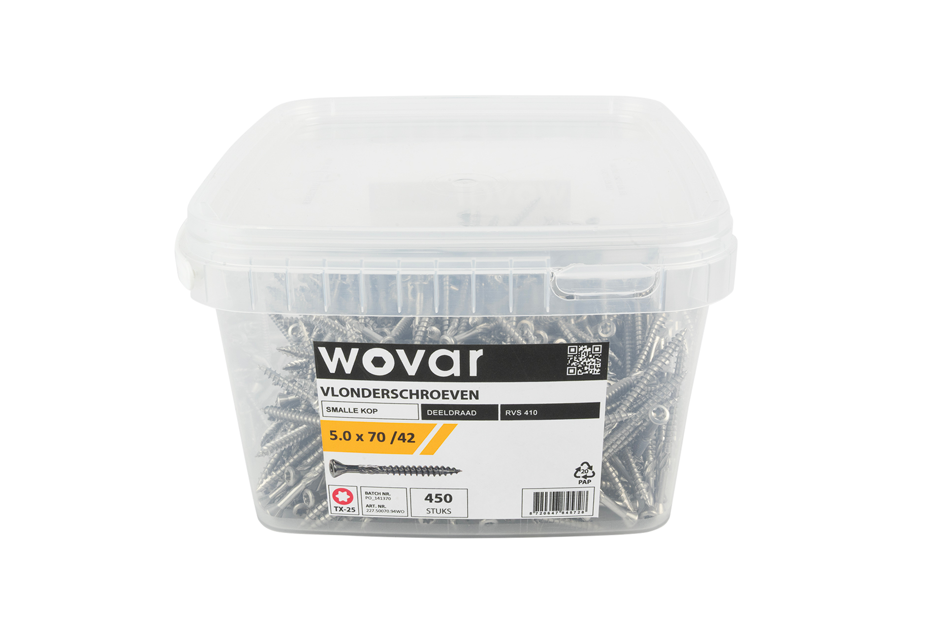 Voordeelemmer Vlonderschroeven RVS 410 5.0 x 70 mm Torx 25 Deeldraad - 450 stuks, foto 3 van 5