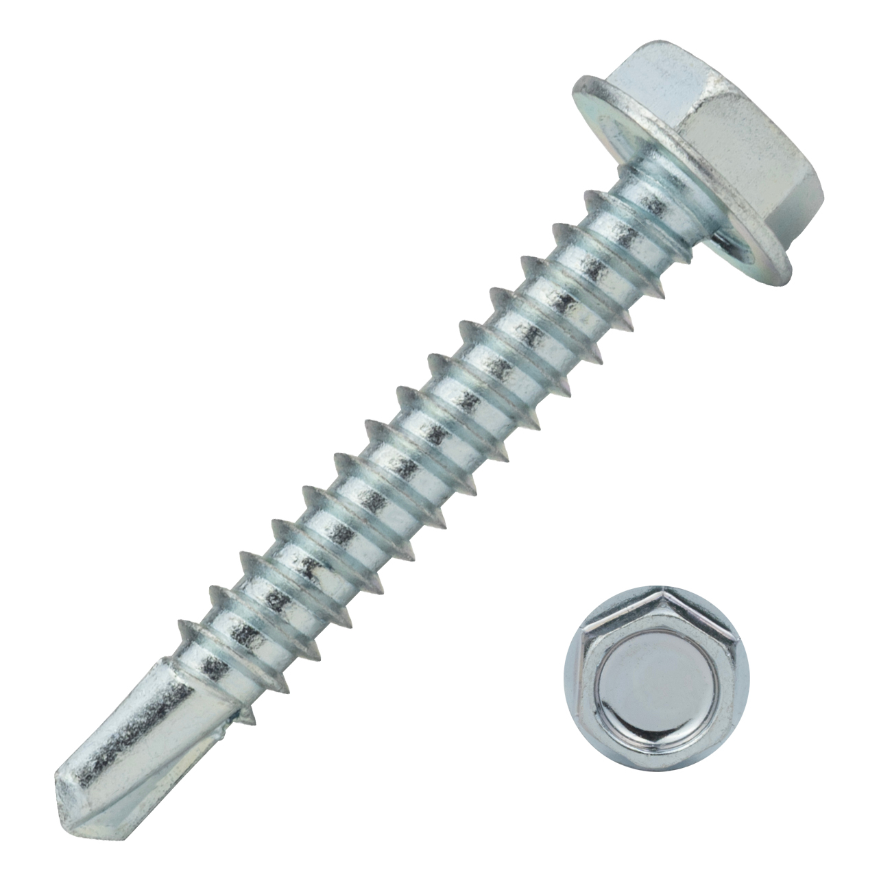 Zelfborende schroeven 4,8 x 32 mm Verzinkt Zeskantkop - Doos 200 stuks