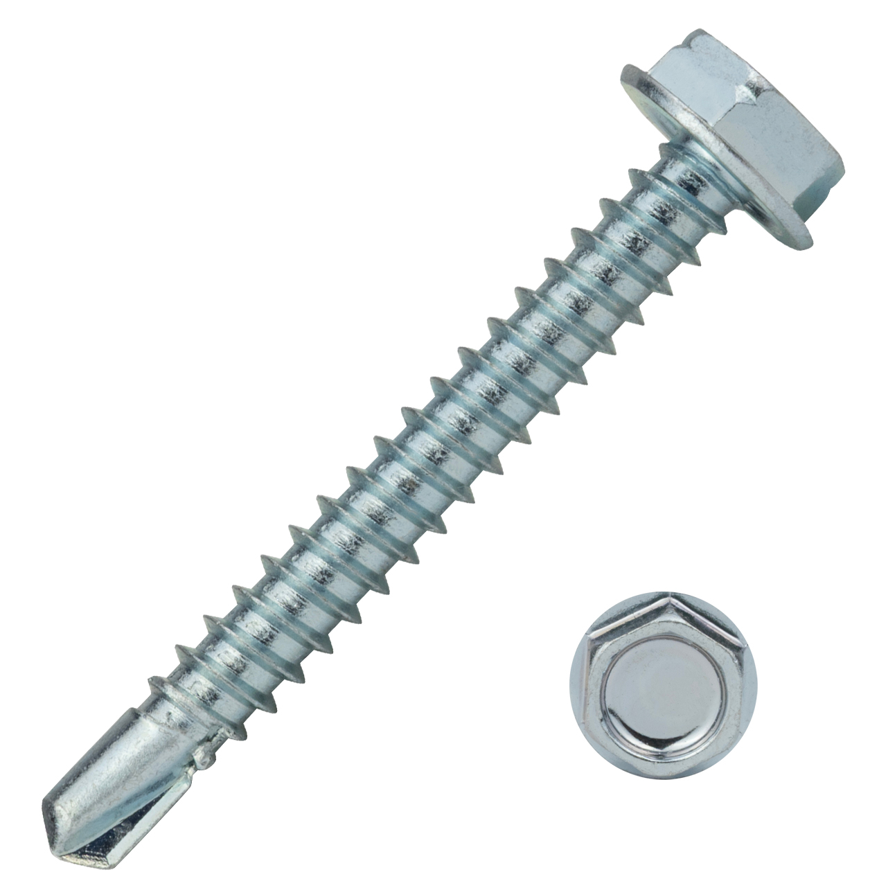 Zelfborende schroeven 4,8 x 38 mm Verzinkt Zeskantkop - Doos 200 stuks