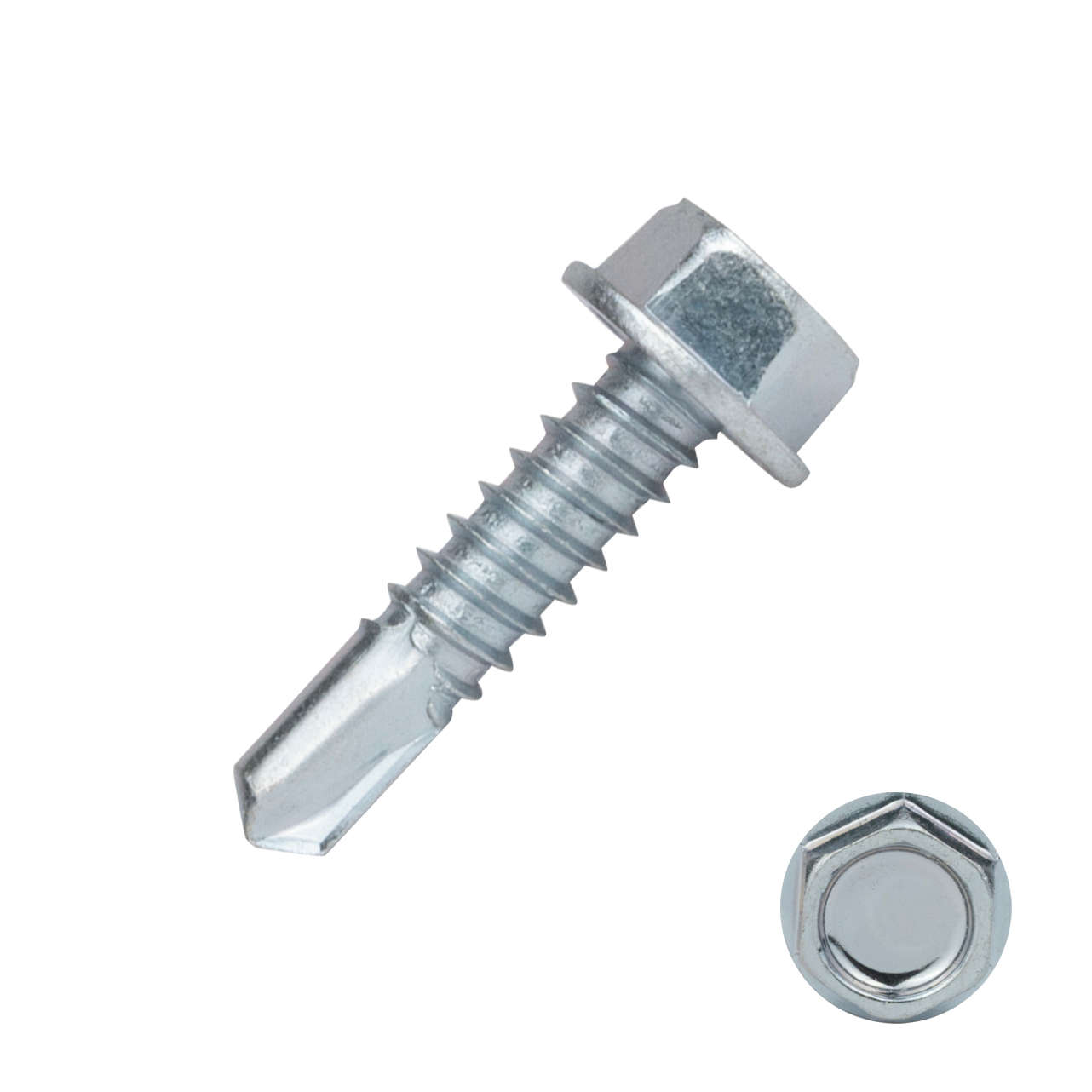 Zelfborende schroeven 6,3 x 25 mm Verzinkt Zeskantkop - Doos 200 stuks