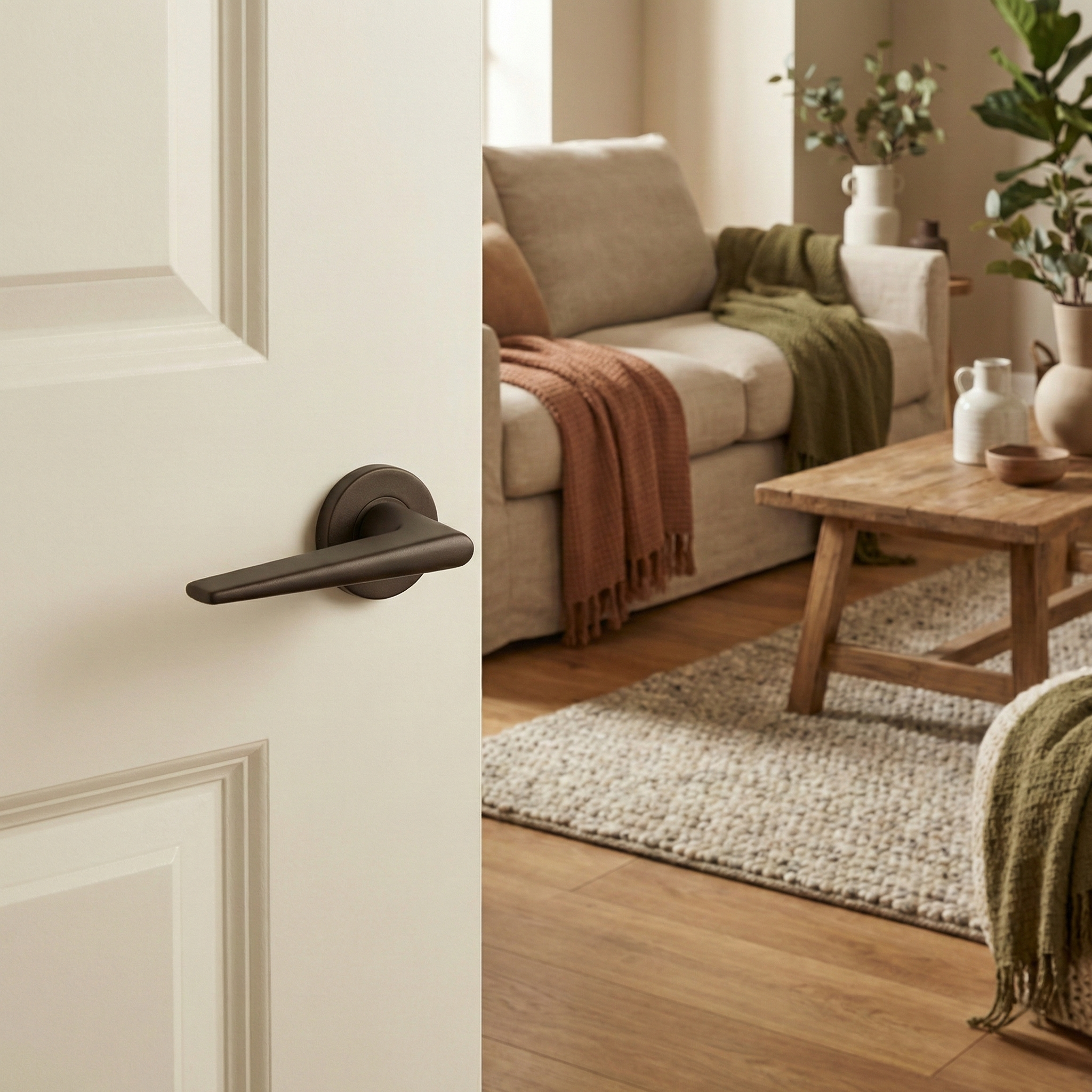 Lavuzo deurkruk Modena Brons met rond rozet - Per set, foto 3 van 4