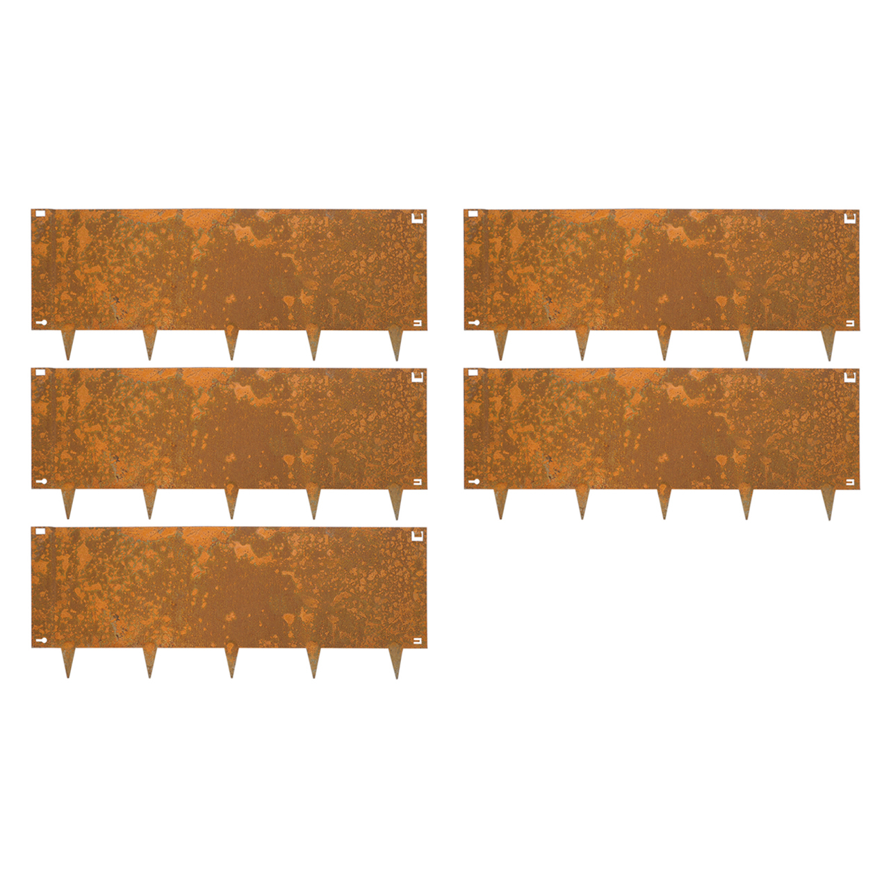 Cortenstaal Borderrand 40 x 106 cm Flexibel - 5 Stuks