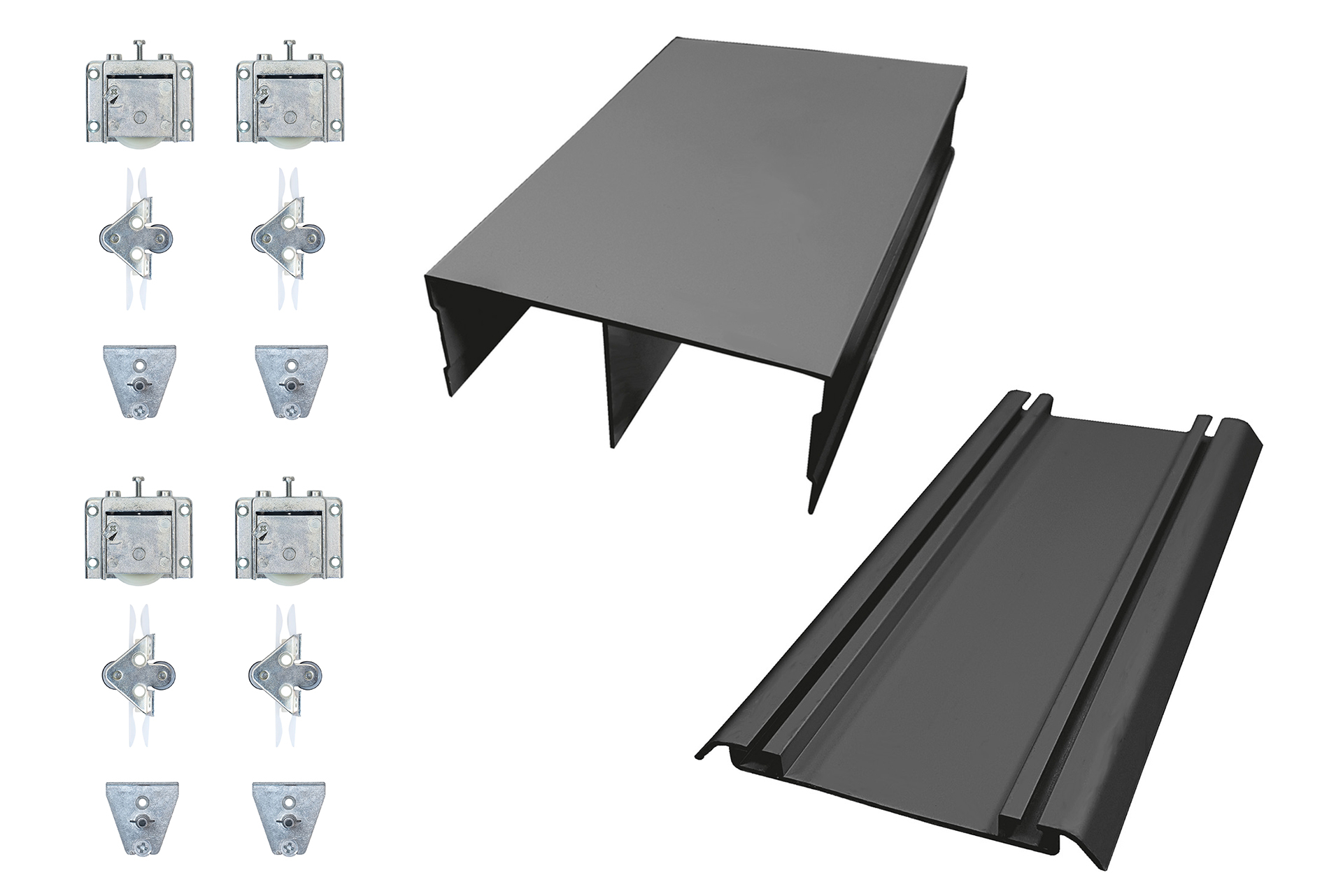Complete set Schuifdeursysteem Kast 2 deurs Zwart