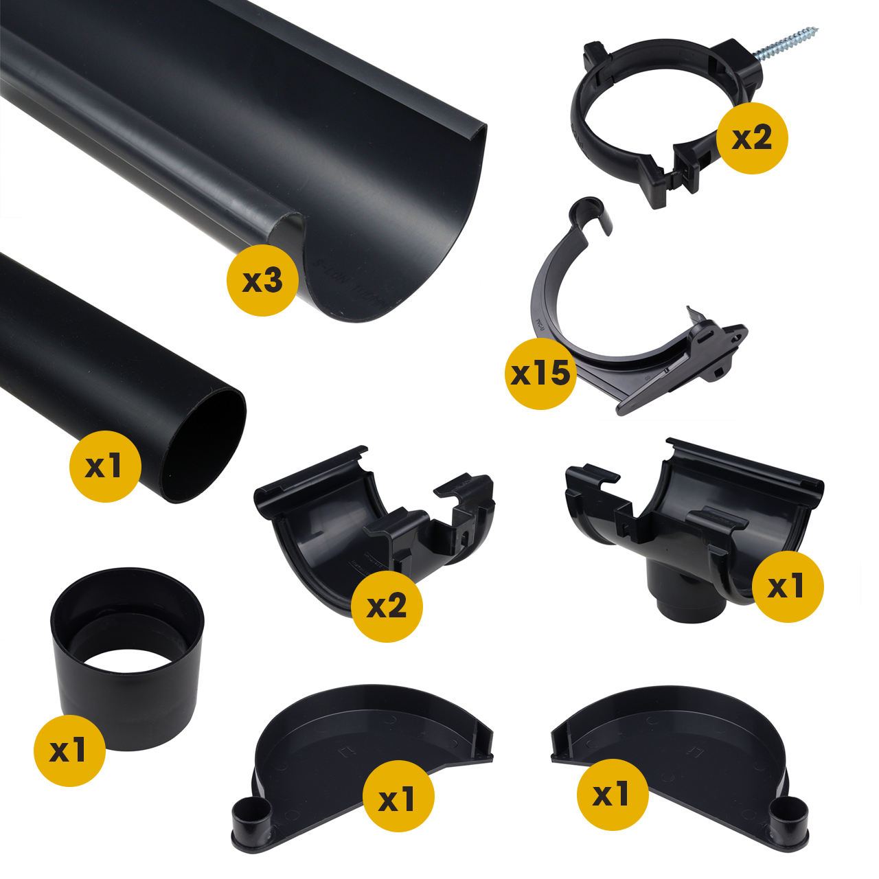 PVC Dakgoot 5.10 meter - Complete set, foto 2 van 6