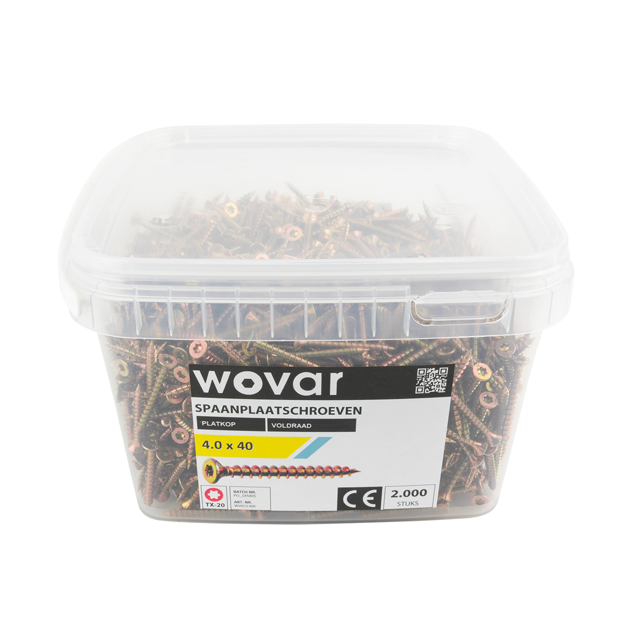 Voordeelemmer Spaanplaatschroeven Geel Verzinkt 4.0 x 40 mm Torx 20 Voldraad - 2000 stuks, foto 2 van 3