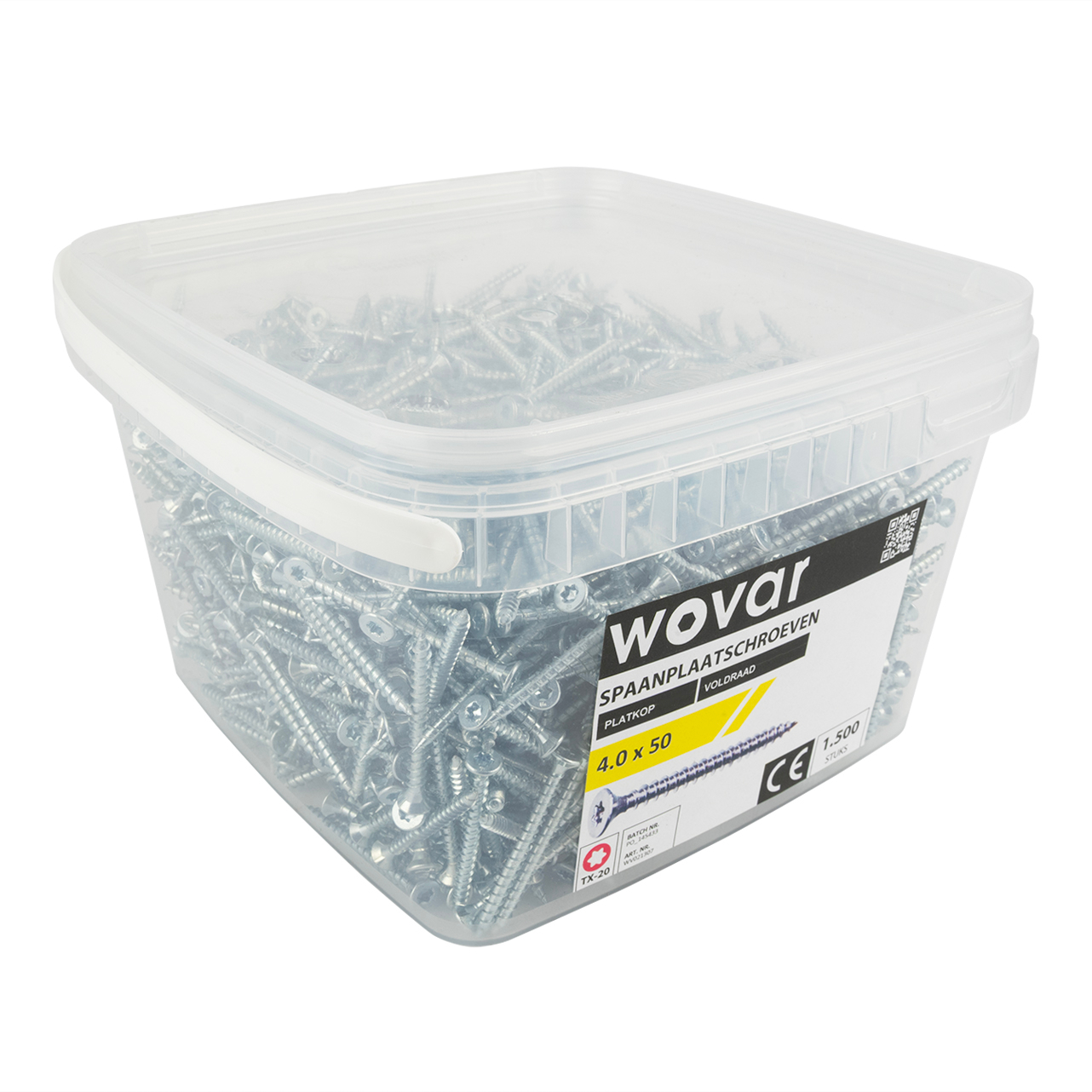Voordeelemmer Spaanplaatschroeven Verzinkt 4.0 x 50 mm Torx 20 Voldraad - 1500 stuks