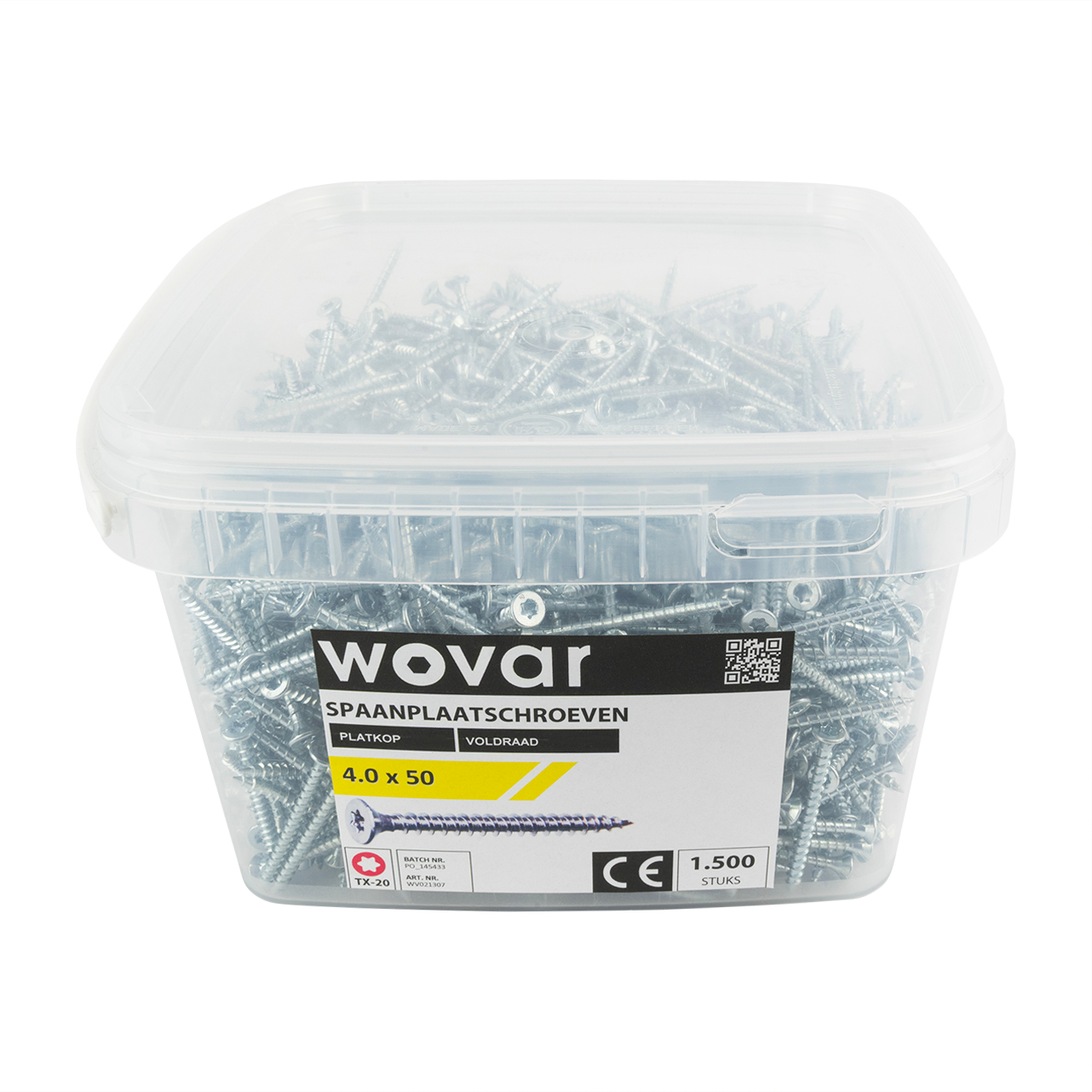 Voordeelemmer Spaanplaatschroeven Verzinkt 4.0 x 50 mm Torx 20 Voldraad - 1500 stuks, foto 2 van 3