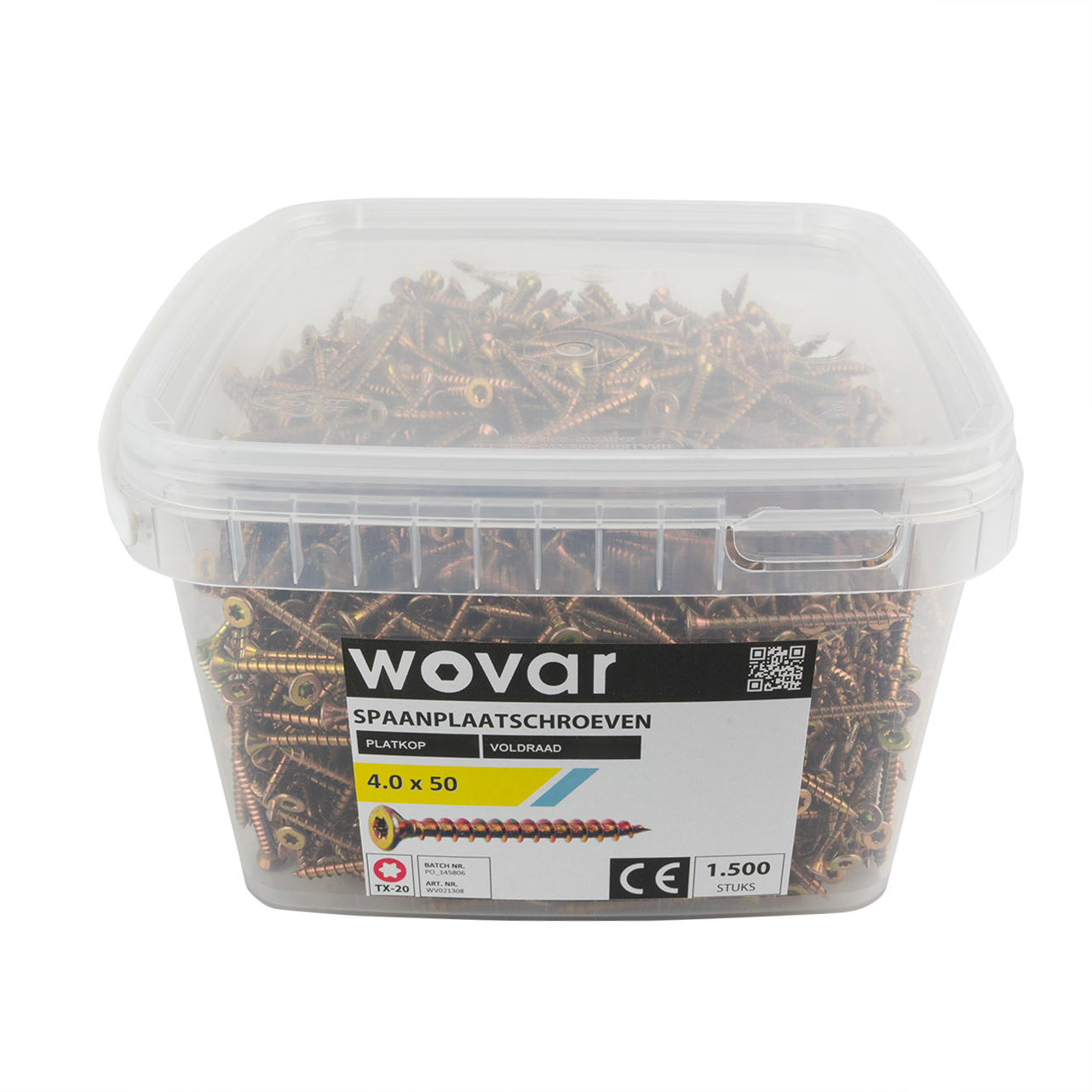 Voordeelemmer Spaanplaatschroeven Geel Verzinkt 4.0 x 50 mm Torx 20 Voldraad - 1500 stuks, foto 2 van 3