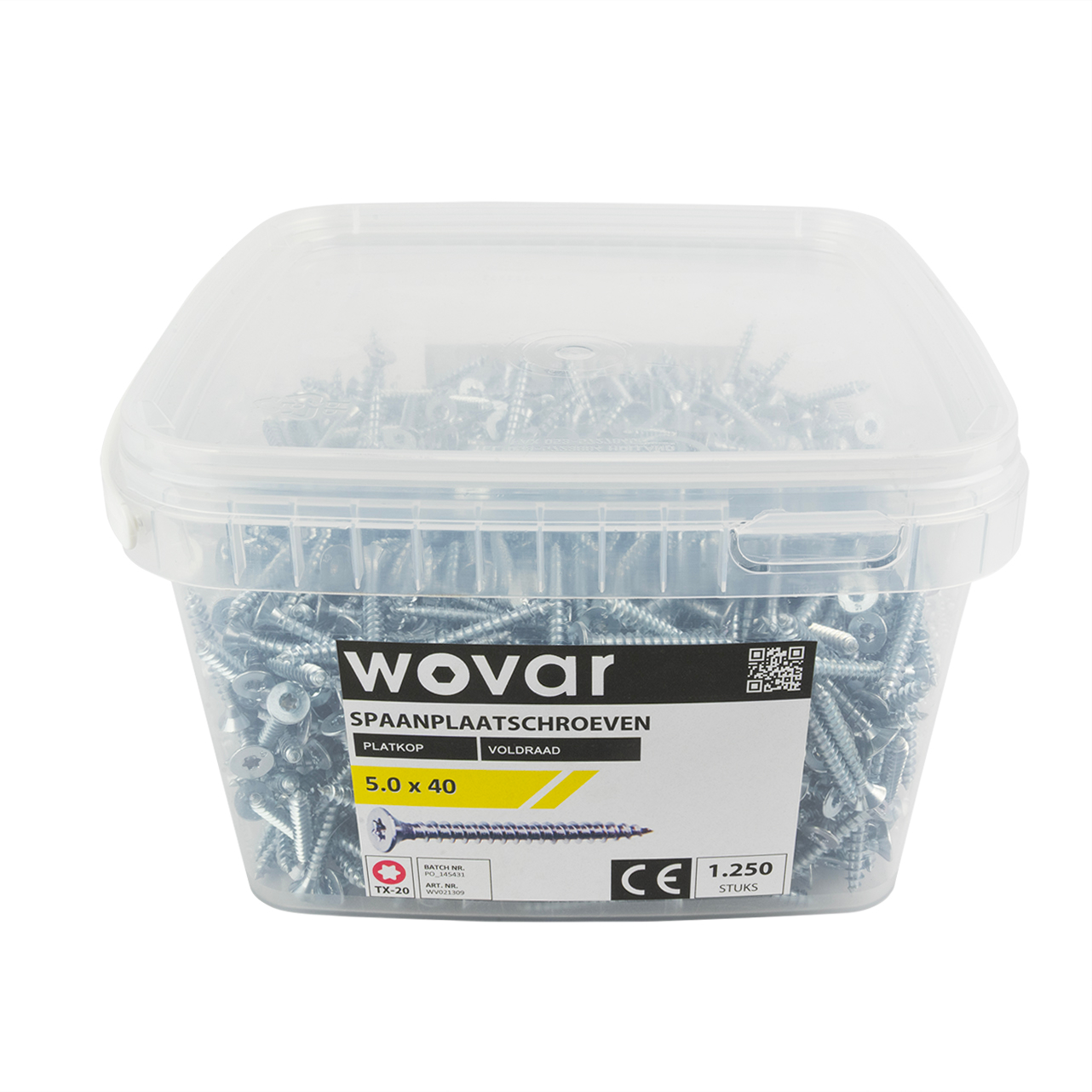 Voordeelemmer Spaanplaatschroeven Verzinkt 5.0 x 40 mm Torx 20 Voldraad - 1250 stuks, foto 2 van 3