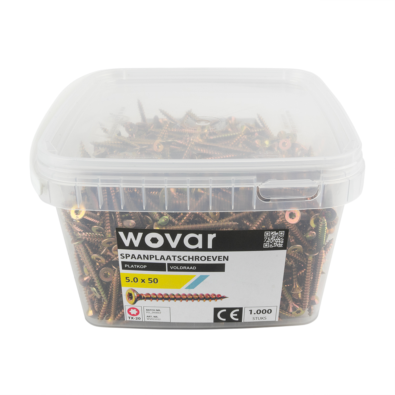 Voordeelemmer Spaanplaatschroeven Geel Verzinkt 5.0 x 50 mm Torx 20 Voldraad - 1000 stuks, foto 2 van 3