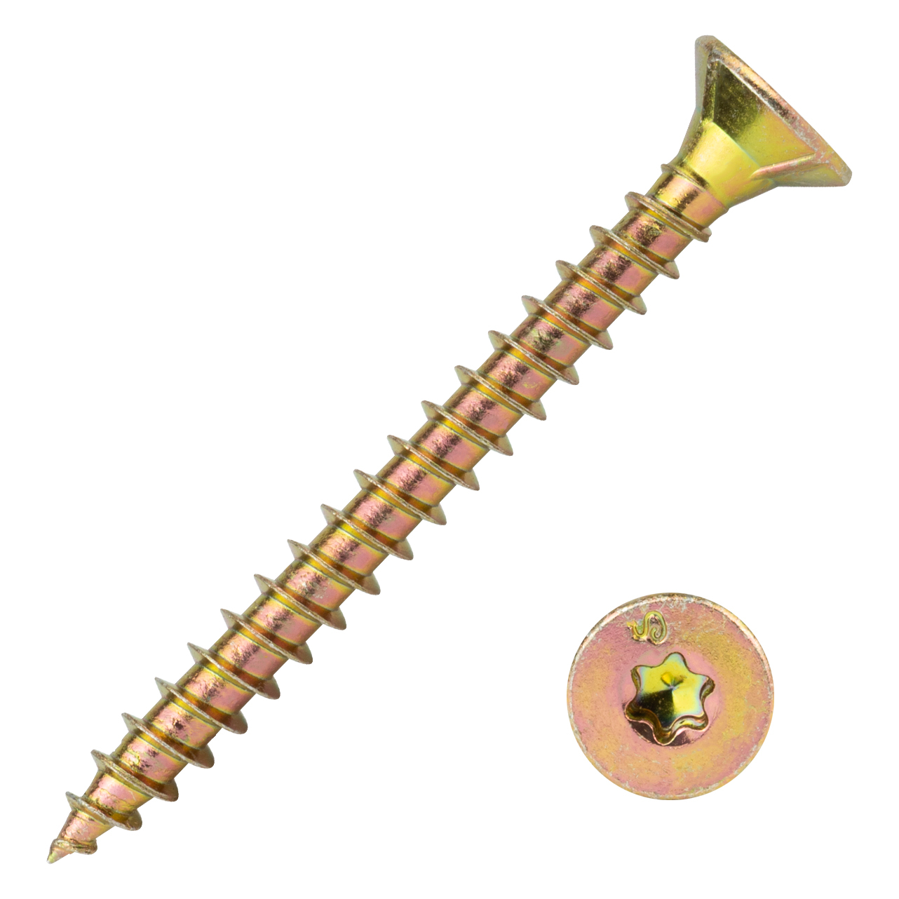 Voordeelemmer Spaanplaatschroeven Geel Verzinkt 5.0 x 50 mm Torx 20 Voldraad - 1000 stuks, foto 3 van 3