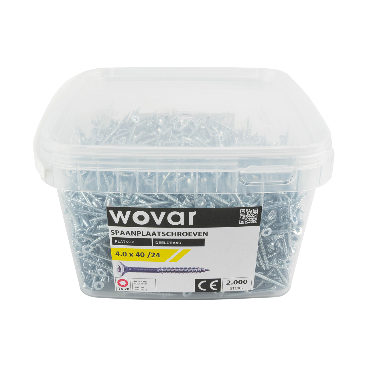 Voordeelemmer Spaanplaatschroeven Verzinkt 4.0 x 40 mm Torx 20 Deeldraad - 2000 stuks, foto 2 van 3
