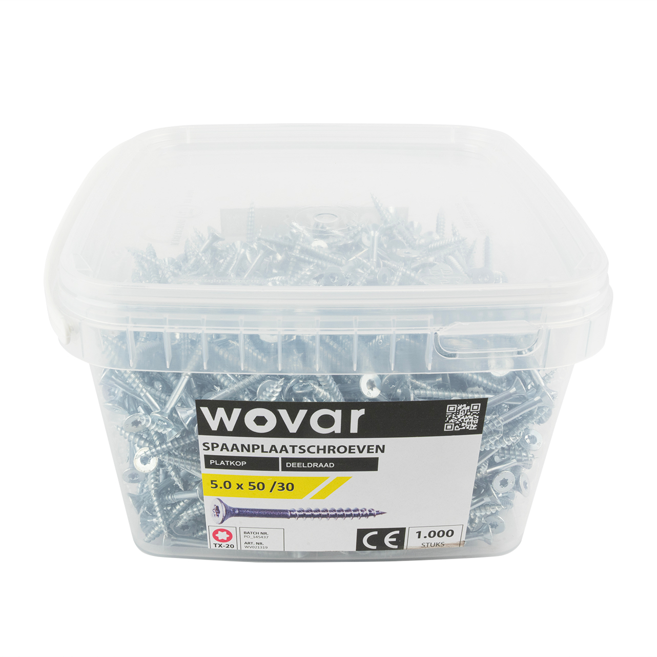 Voordeelemmer Spaanplaatschroeven Verzinkt 5.0 x 50 mm Torx 20 Deeldraad - 1000 stuks, foto 2 van 3