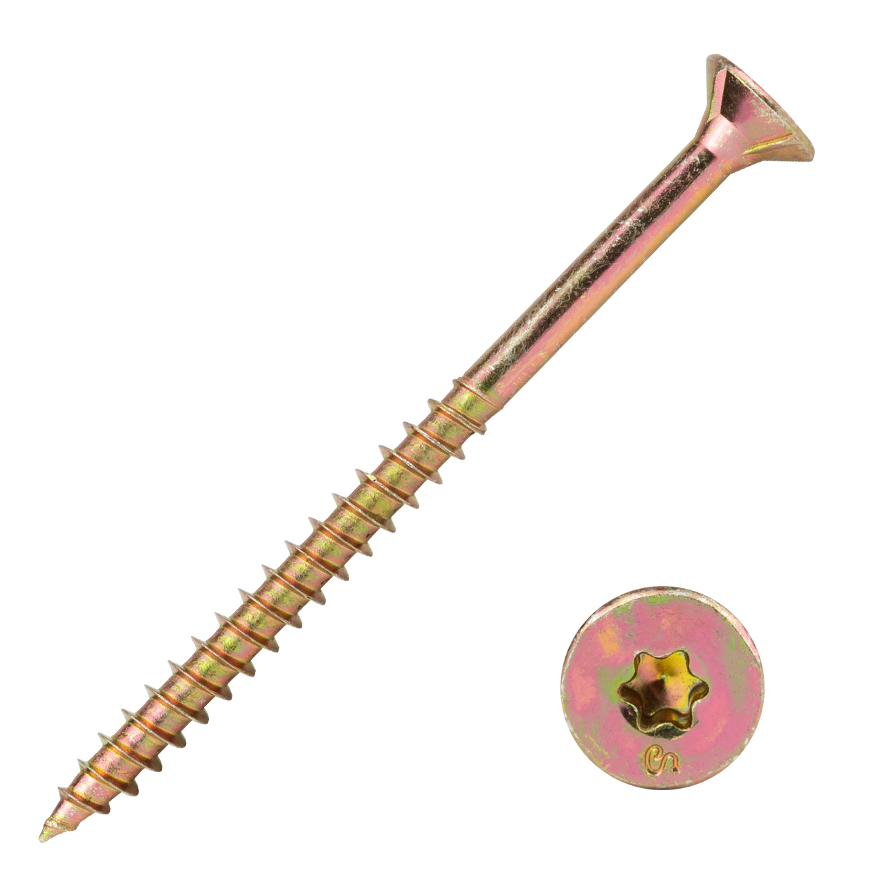 Voordeelemmer Spaanplaatschroeven Geel Verzinkt 5.0 x 70 mm Torx 20 Deeldraad - 600 stuks, foto 3 van 3