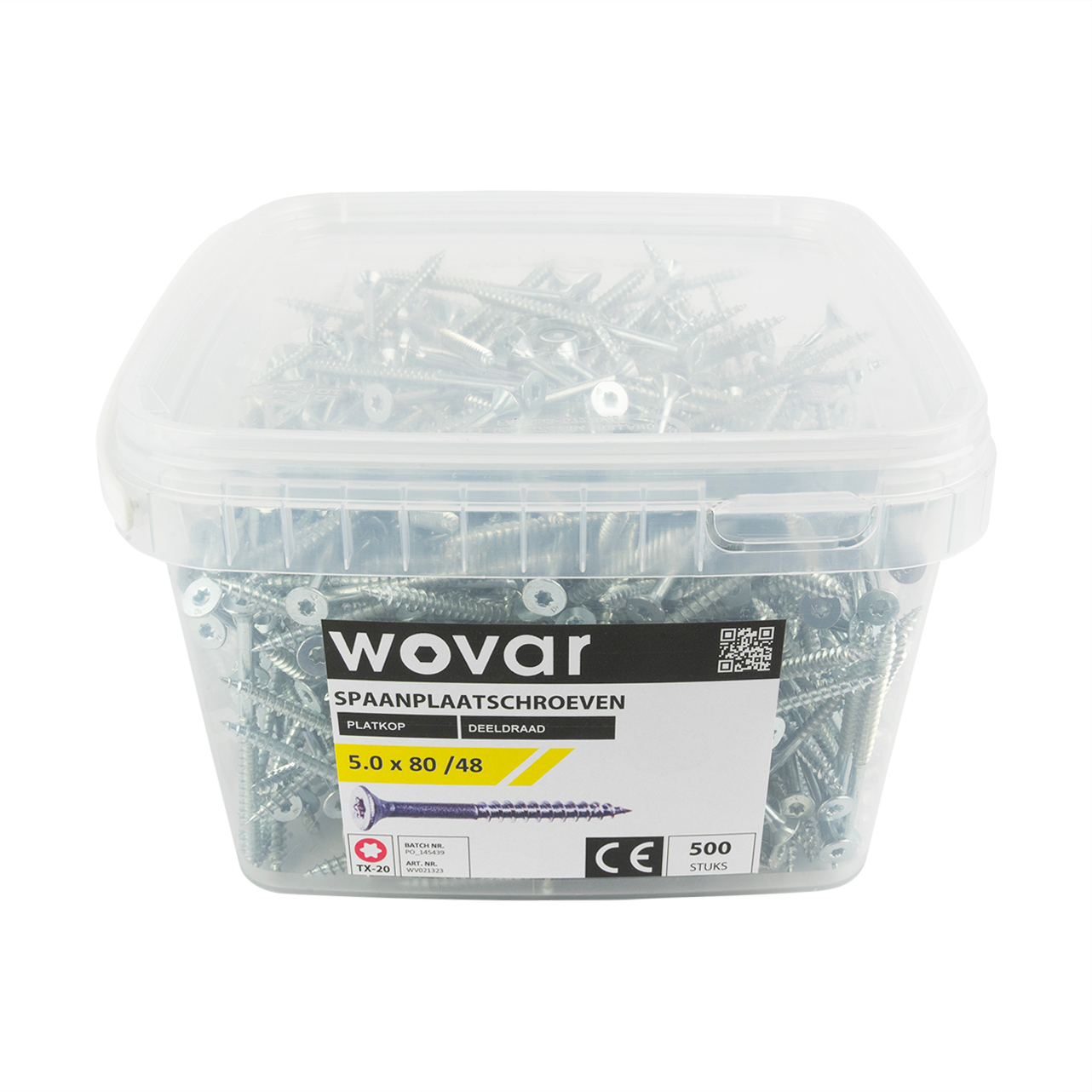 Voordeelemmer Spaanplaatschroeven Verzinkt 5.0 x 80 mm Torx 20 Deeldraad - 500 stuks, foto 2 van 3