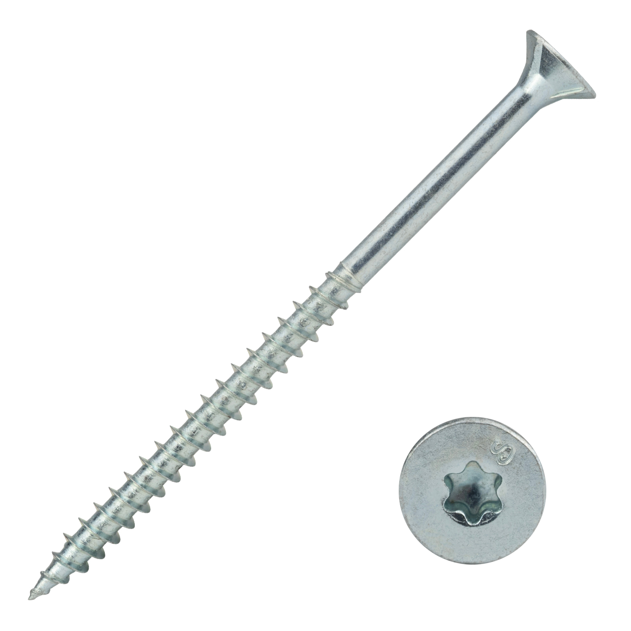 Voordeelemmer Spaanplaatschroeven Verzinkt 5.0 x 80 mm Torx 20 Deeldraad - 500 stuks, foto 3 van 3
