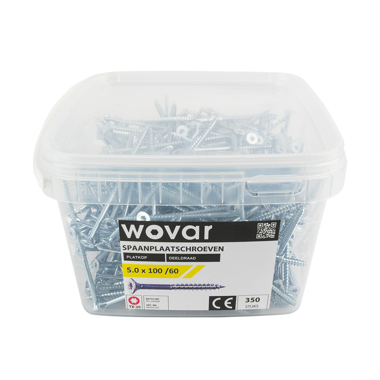 Voordeelemmer Spaanplaatschroeven Verzinkt 5.0 x 100 mm Torx 20 Deeldraad - 350 stuks, foto 2 van 3