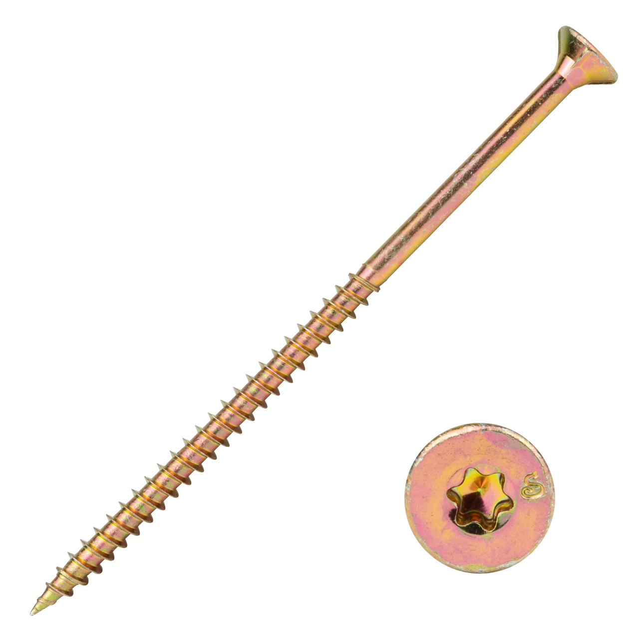 Voordeelemmer Spaanplaatschroeven Geel Verzinkt 5.0 x 100 mm Torx 20 Deeldraad - 350 stuks, foto 3 van 3