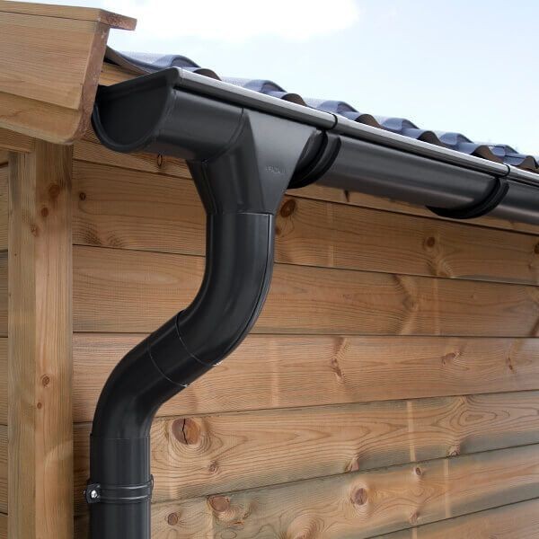 Zinken gootuitloop Zwart Ø 87 mm - Per stuk, foto 2 van 2