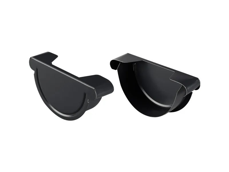 Zinken eindkap Zwart Ø 127 mm - set 2 stuks