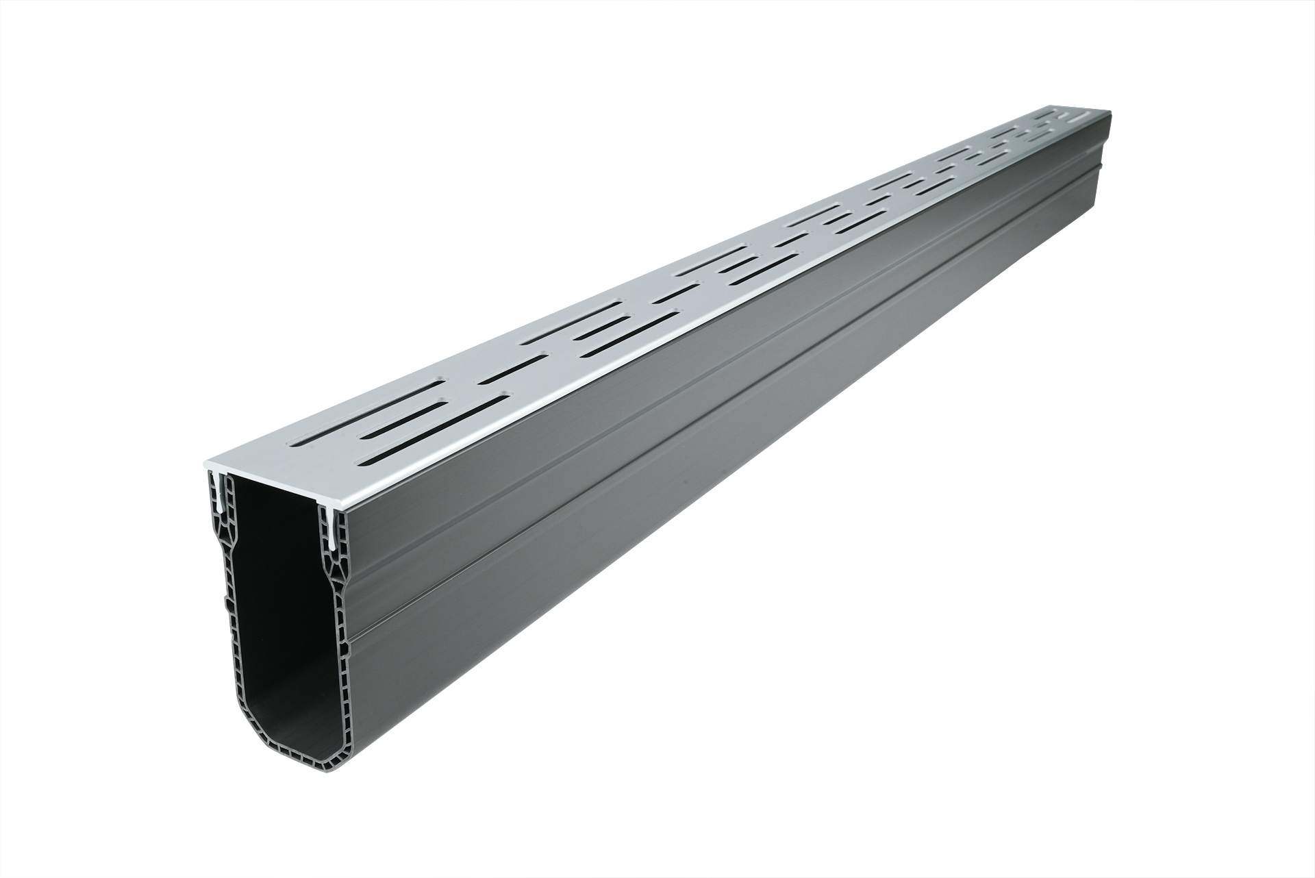 Lijngoot Smal Aluminium 6 meter - Complete Set, foto 3 van 4